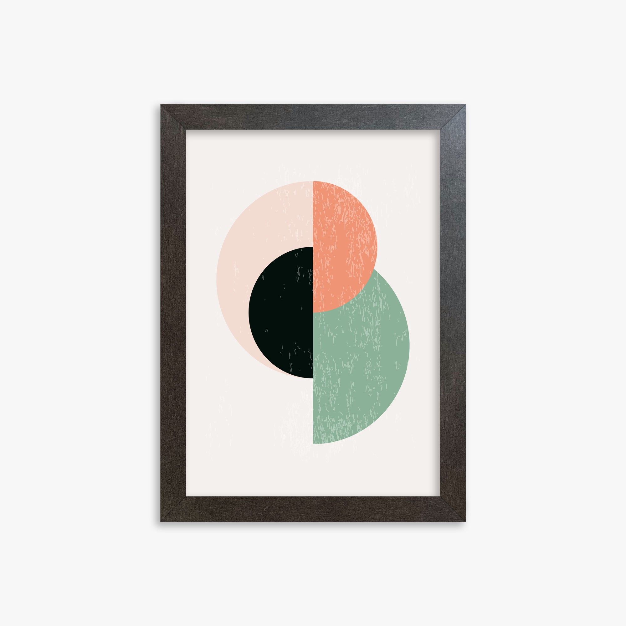 Geometric Harmony, 21x30cm Framed Poster With Espresso Frame