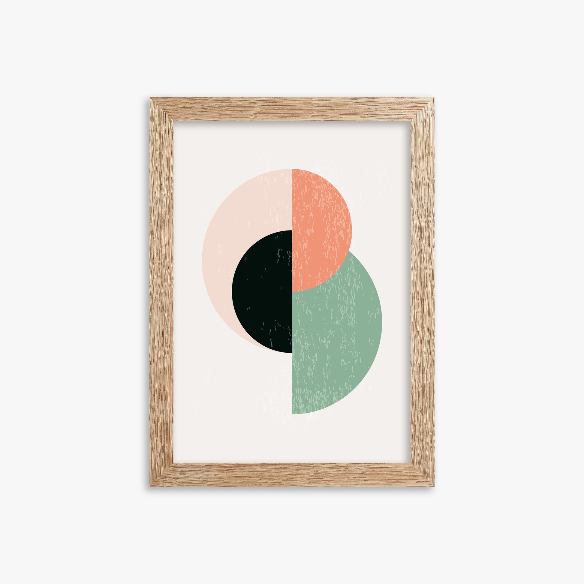 Geometric Harmony, 21x30cm Framed Poster With Raw Oak Frame