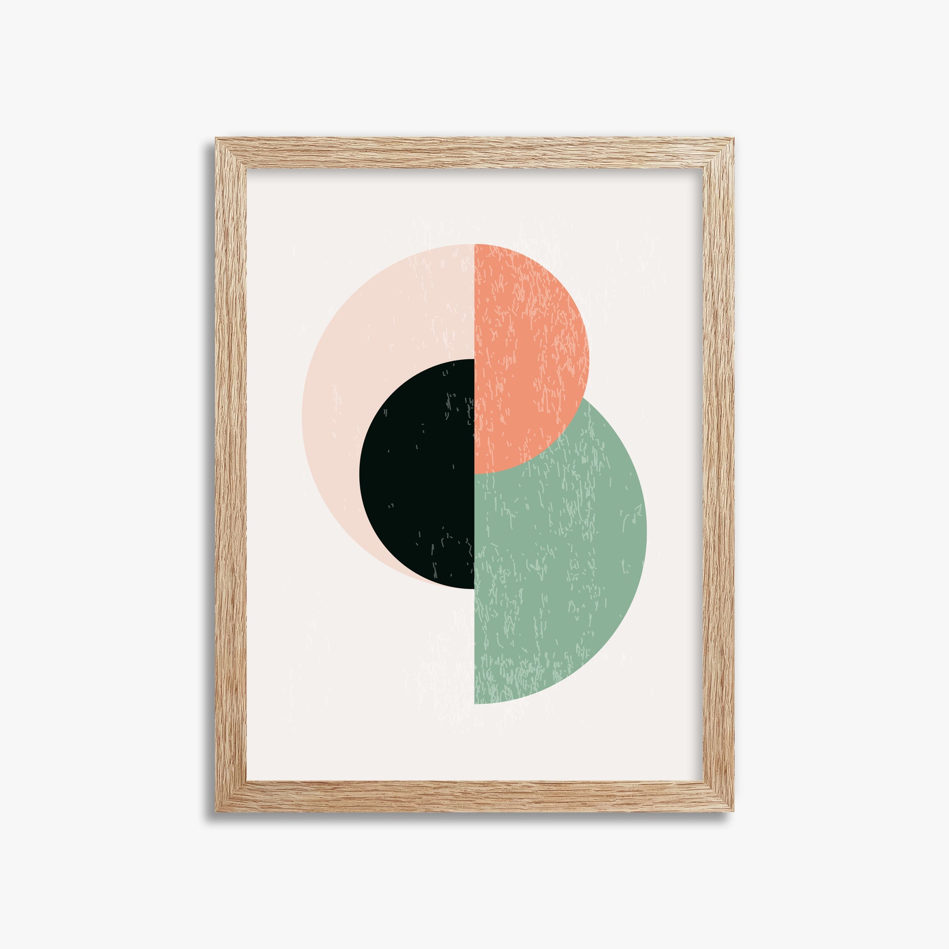 Geometric Harmony, 30x40cm Framed Poster With Raw Oak Frame