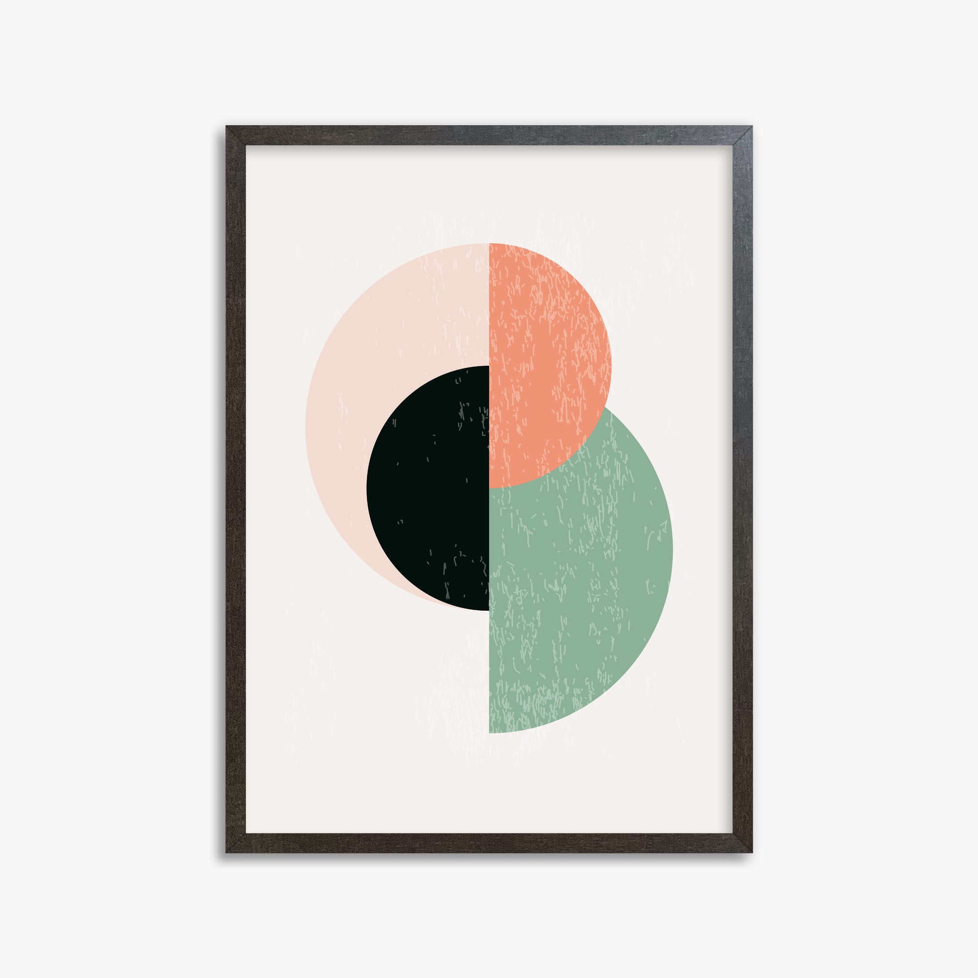 Geometric Harmony, 50x70cm Framed Poster With Espresso Frame