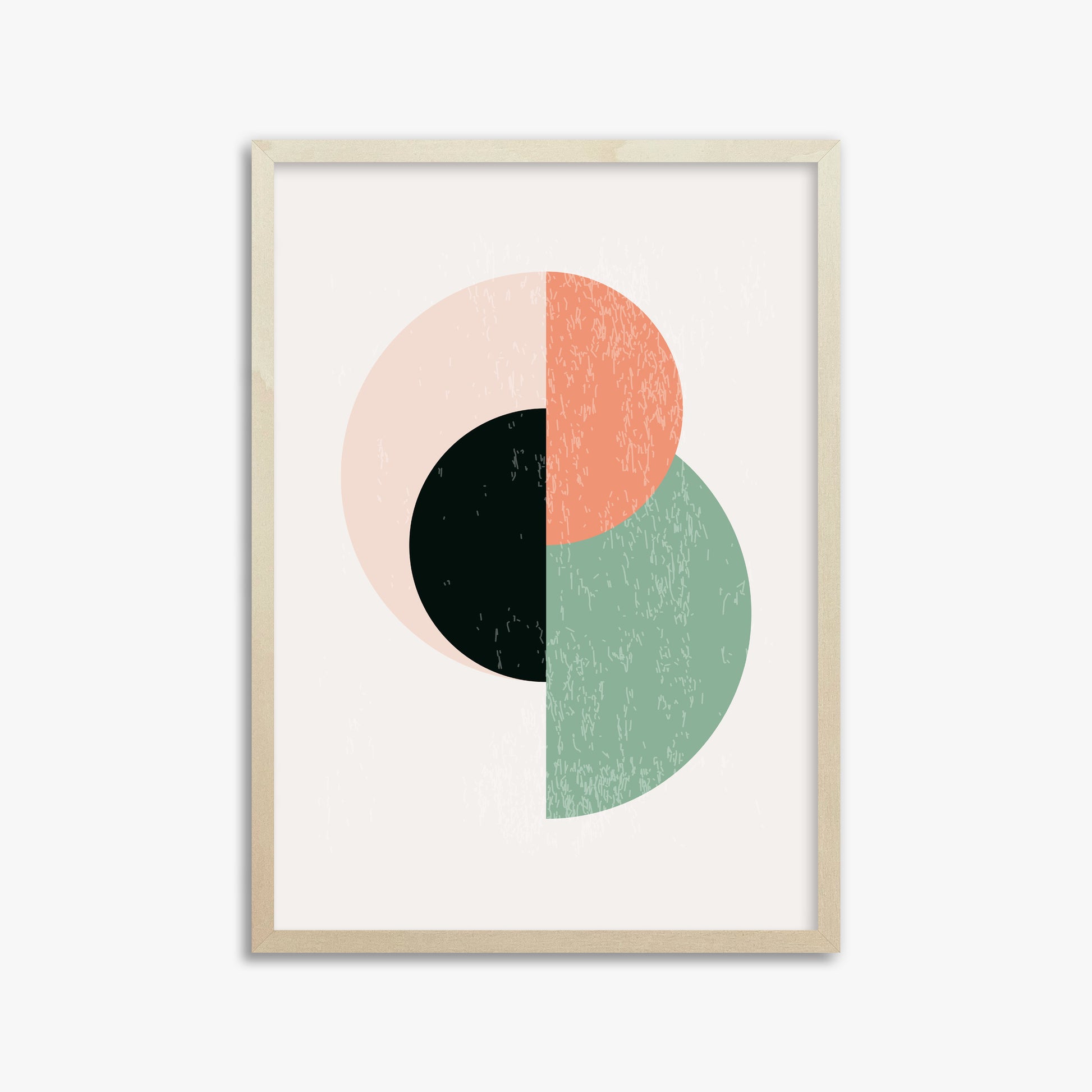 Geometric Harmony, 50x70cm Framed Poster With Lime Wood Frame