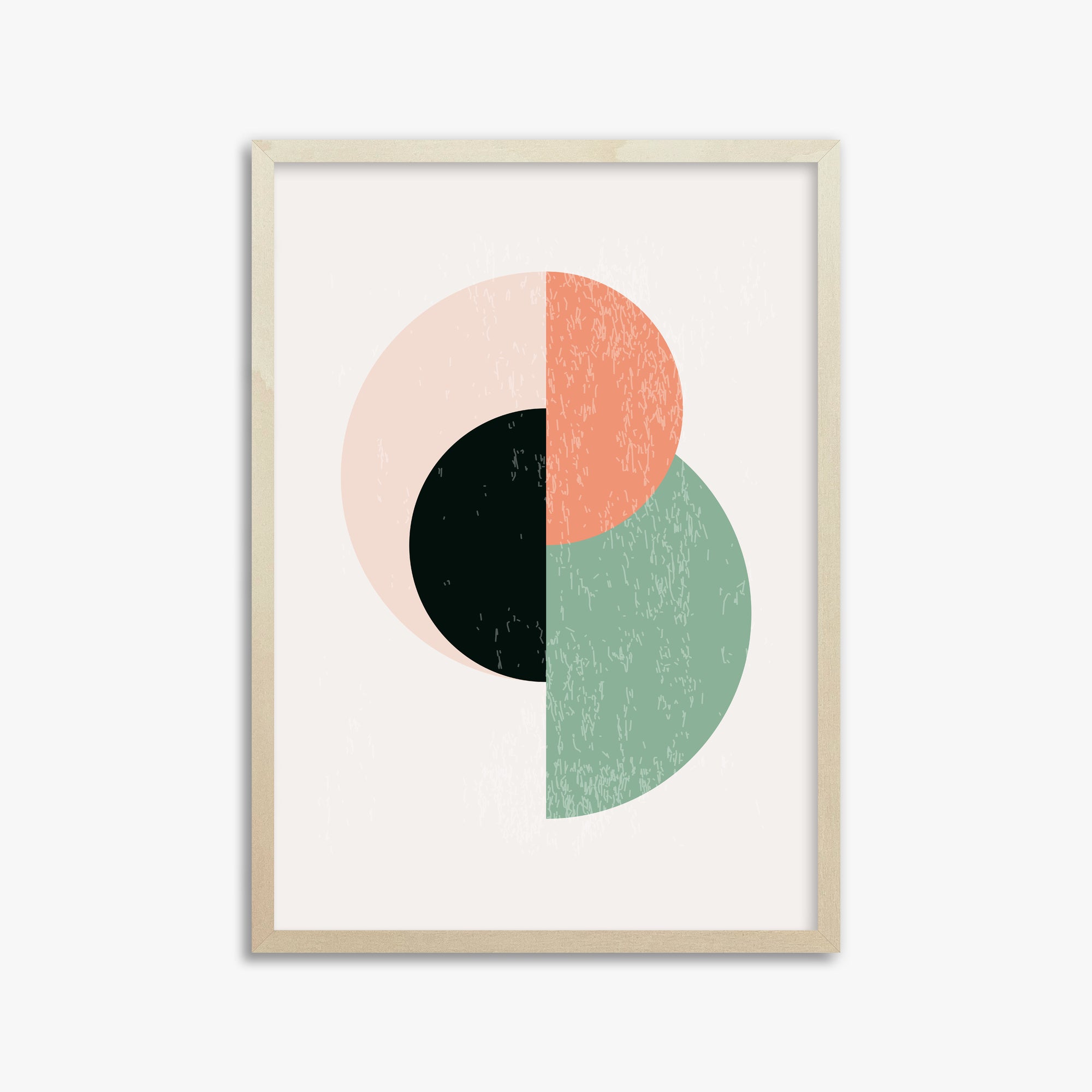 Geometric Harmony, 50x70cm Framed Poster With Lime Wood Frame