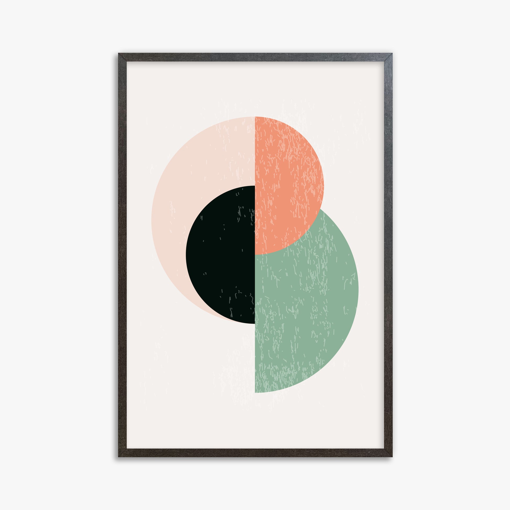 Geometric Harmony, 61x91cm Framed Poster With Espresso Frame