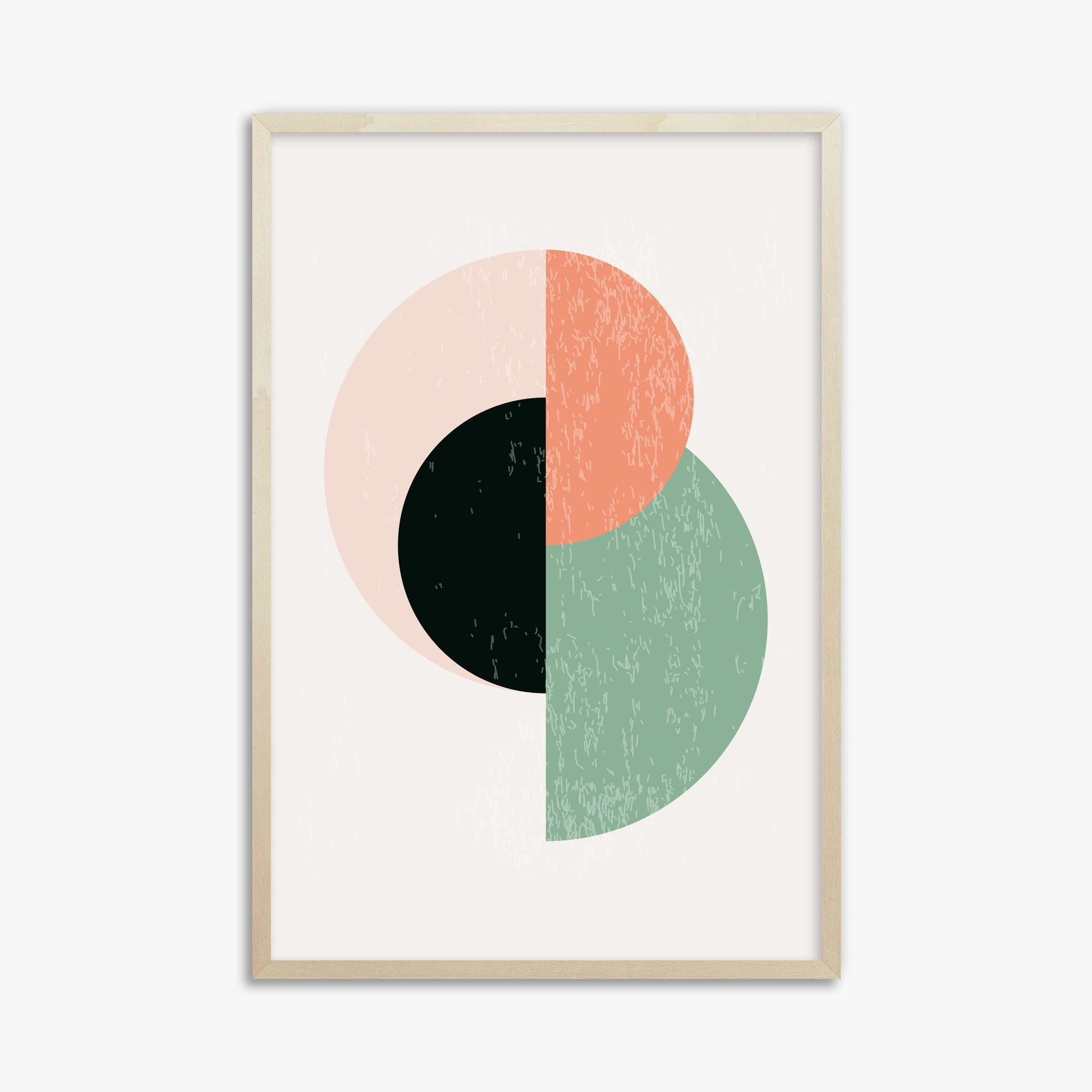 Geometric Harmony, 61x91cm Framed Poster With Lime Wood Frame