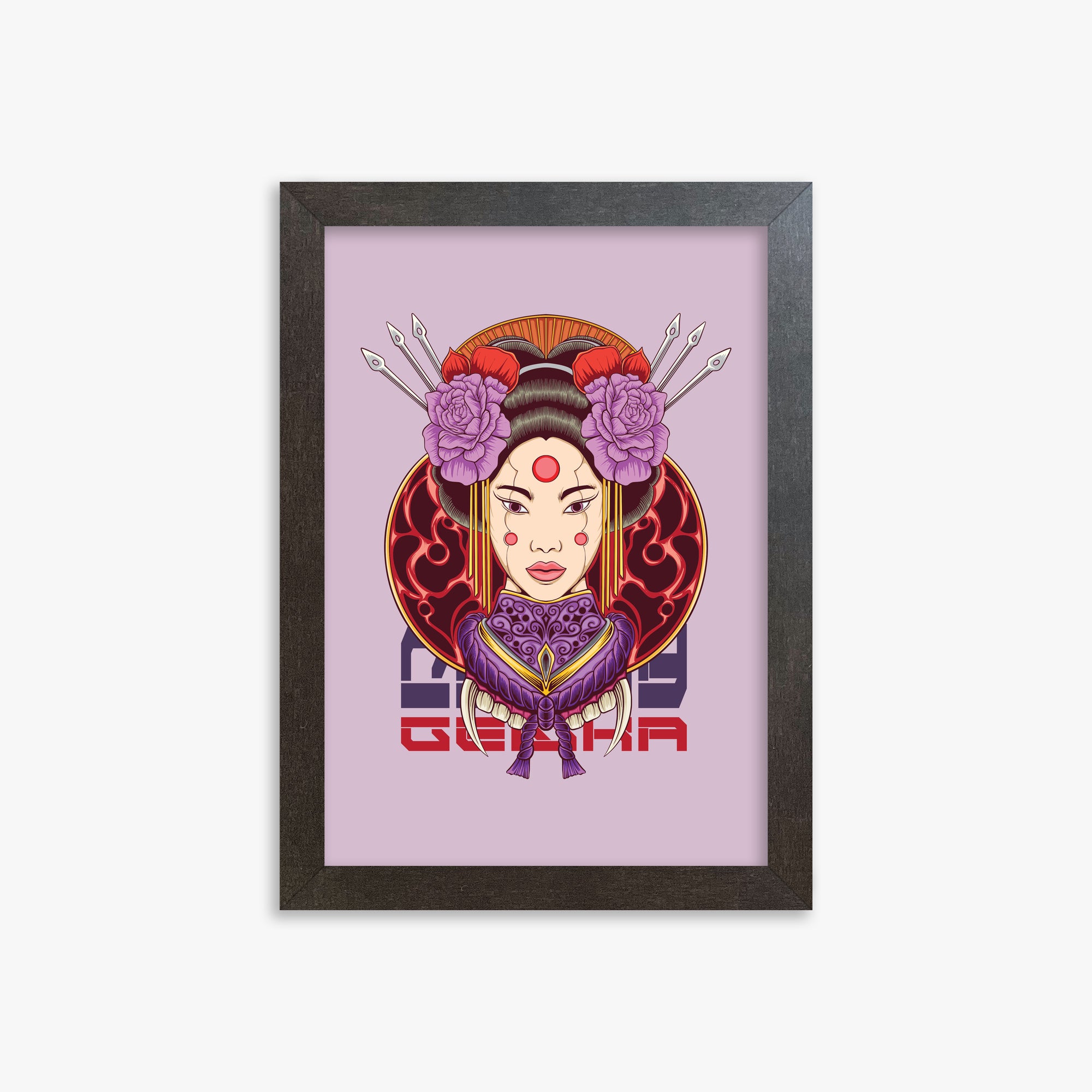 Crimson Blossom Empress, 21x30cm Framed Poster With Espresso Frame