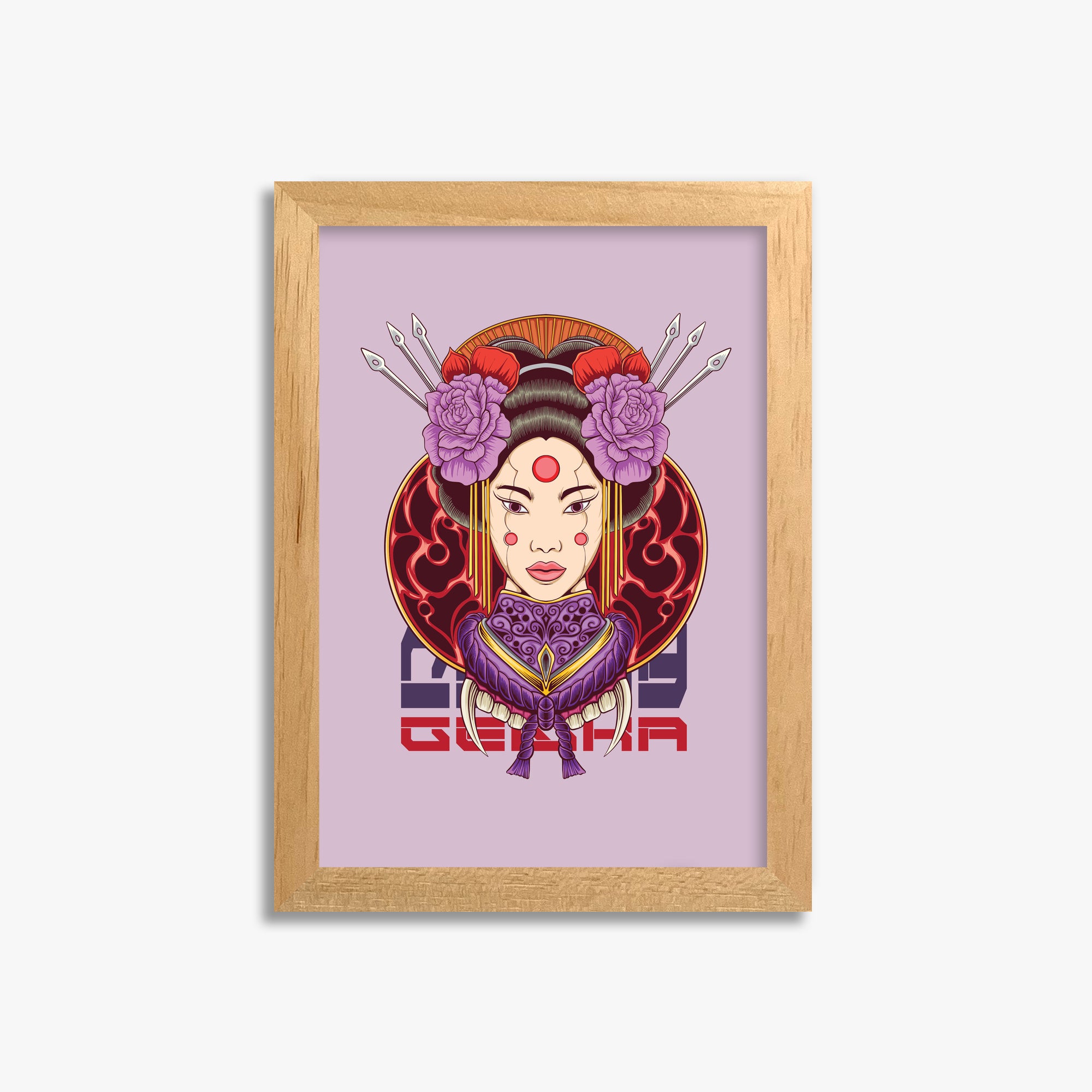 Crimson Blossom Empress, 21x30cm Framed Poster With Oak Frame