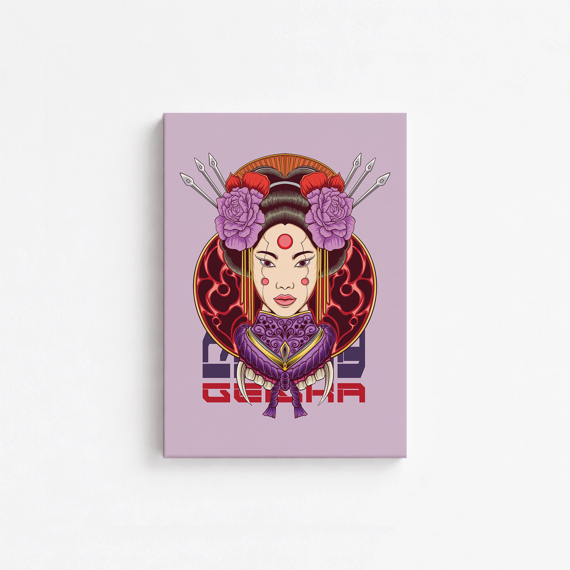 Crimson Blossom Empress, 21x30cm Satin Canvas Poster