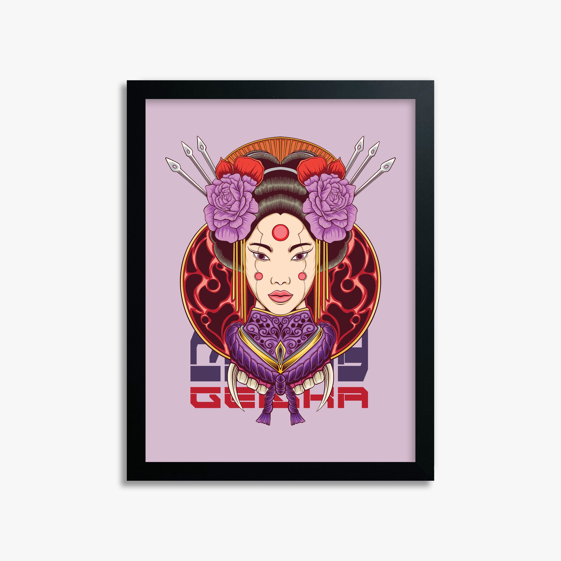 Crimson Blossom Empress, 30x40cm Framed Poster With Black Frame