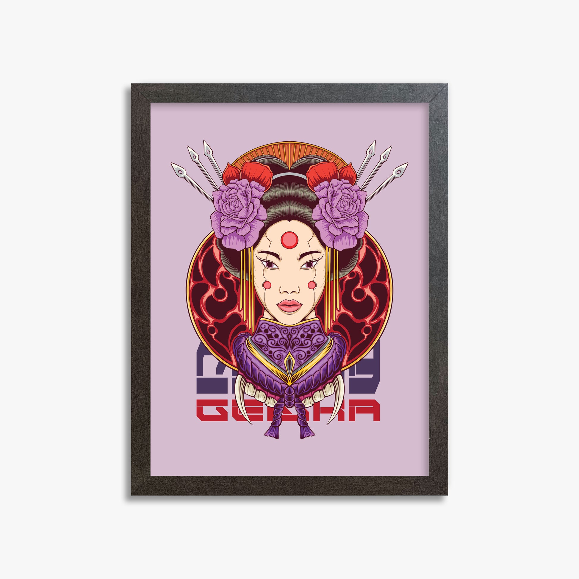 Crimson Blossom Empress, 30x40cm Framed Poster With Espresso Frame