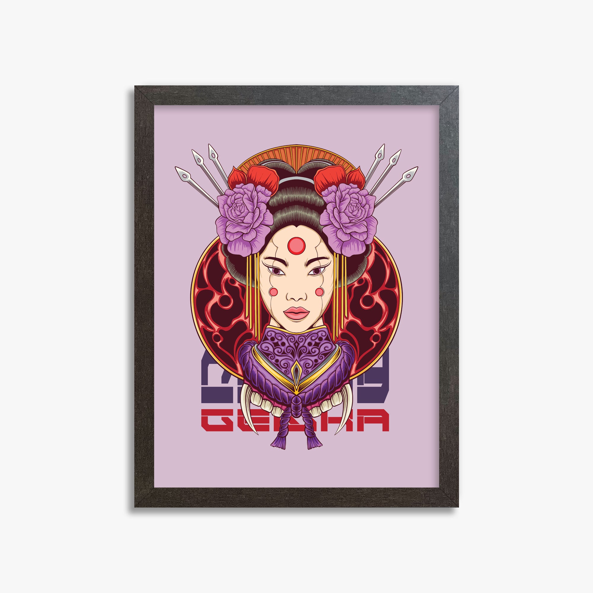 Crimson Blossom Empress, 30x40cm Framed Poster With Espresso Frame