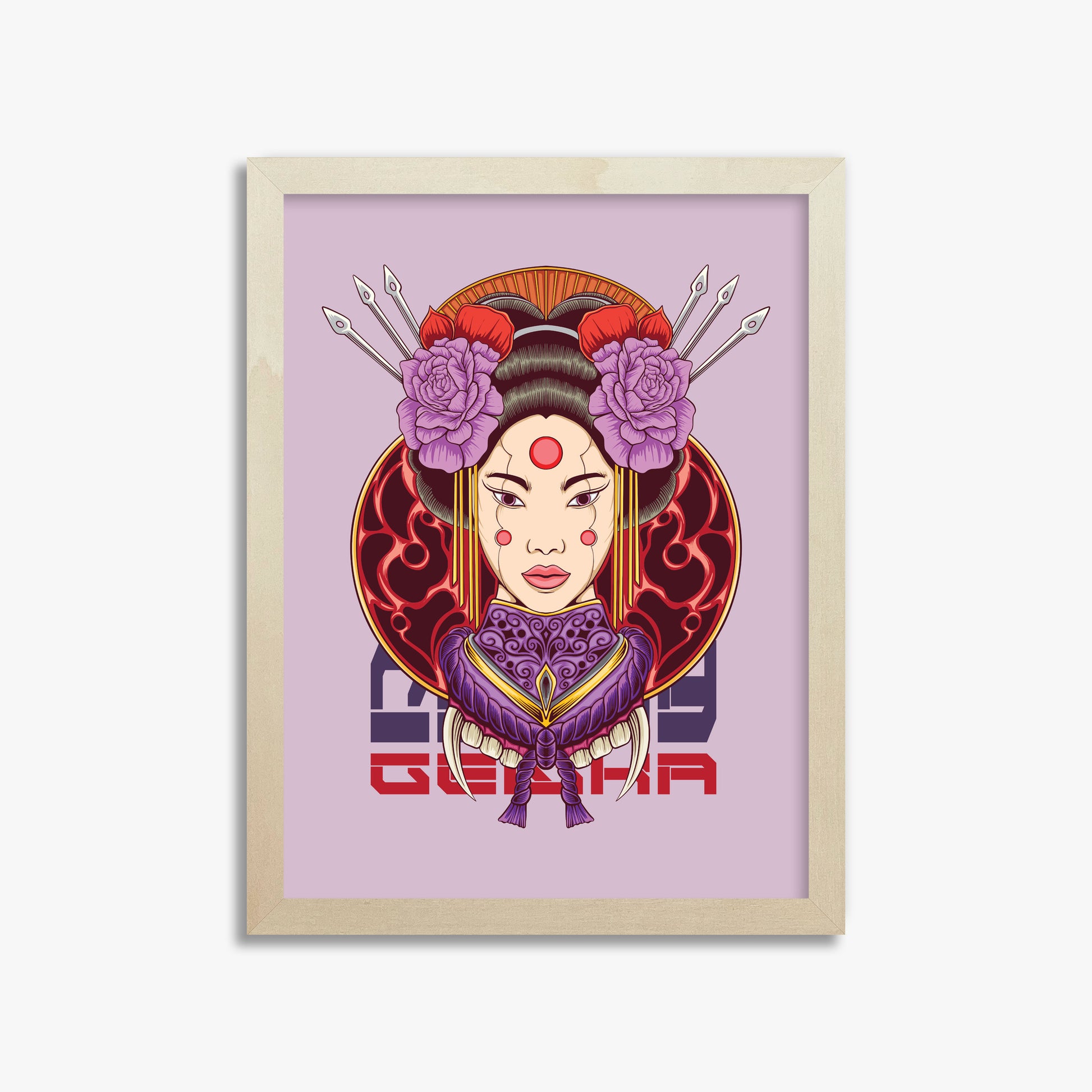 Crimson Blossom Empress, 30x40cm Framed Poster With Lime Wood Frame