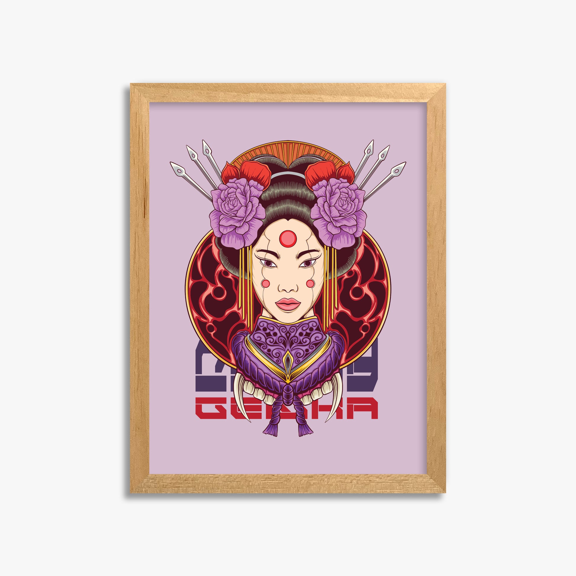 Crimson Blossom Empress, 30x40cm Framed Poster With Oak Frame
