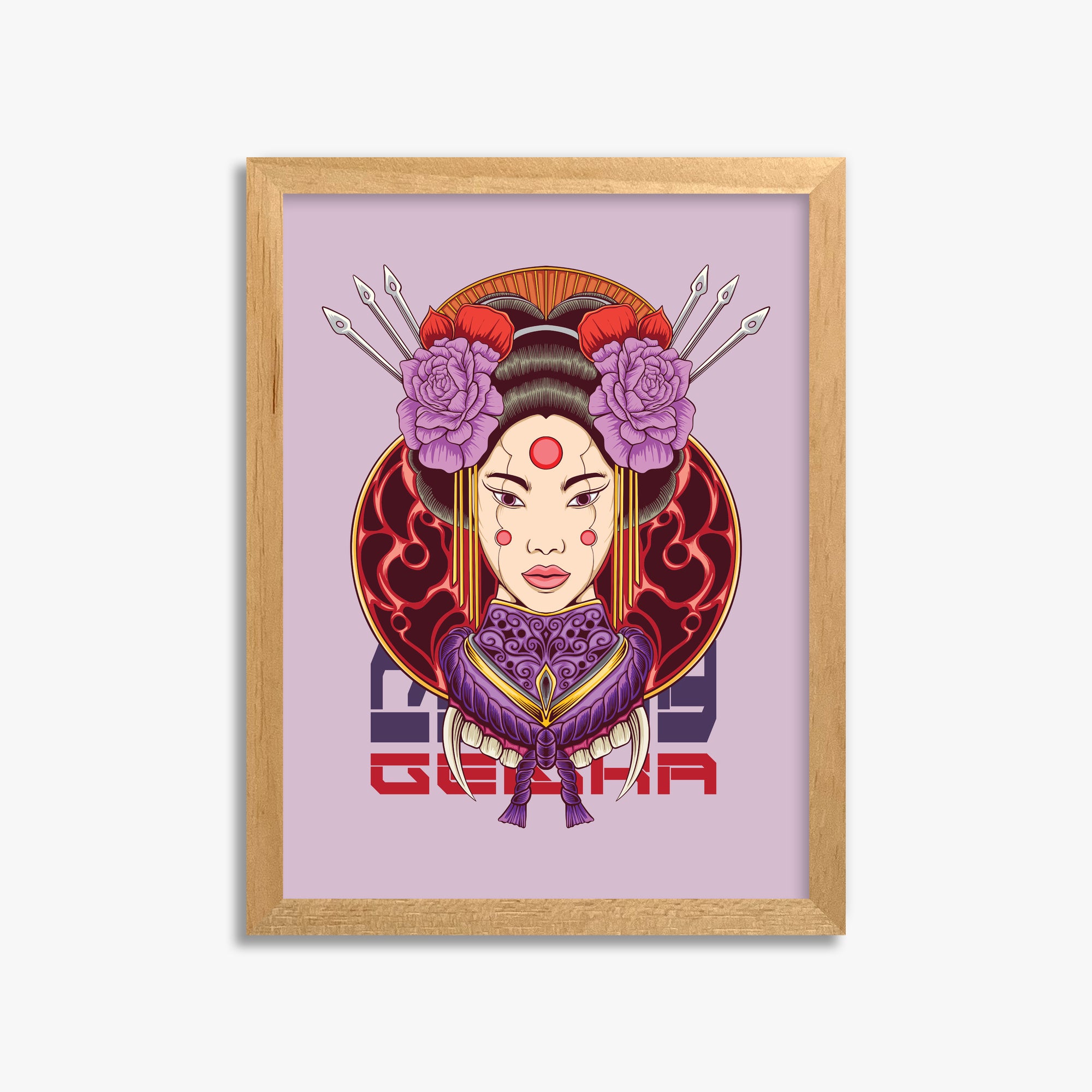 Crimson Blossom Empress, 30x40cm Framed Poster With Oak Frame