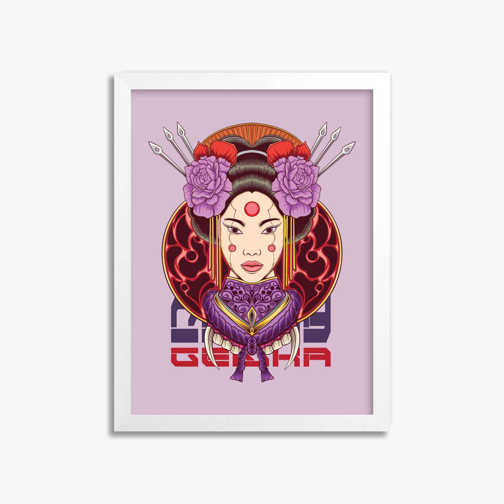 Crimson Blossom Empress, 30x40cm Framed Poster With White Frame