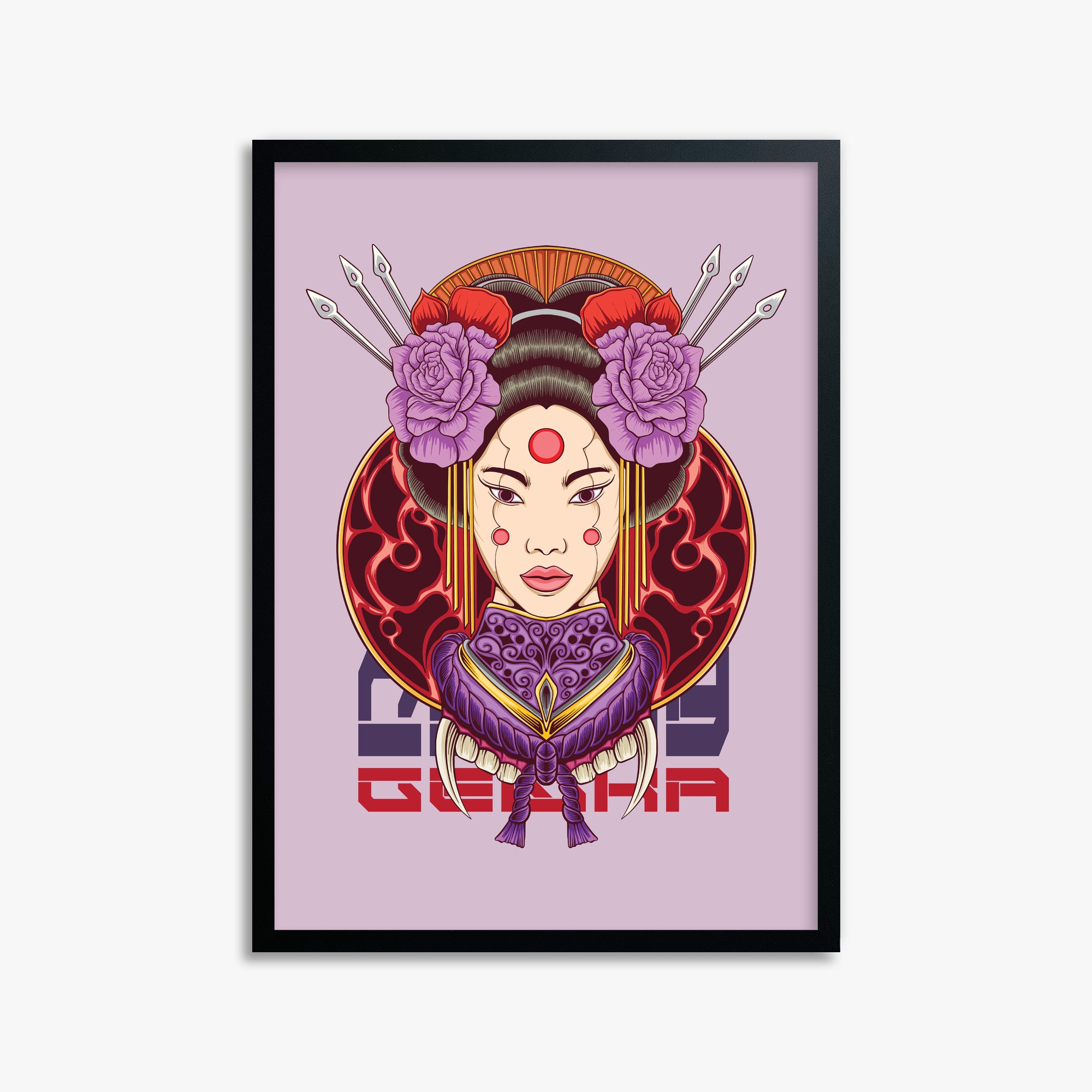 Crimson Blossom Empress, 50x70cm Framed Poster With Black Frame