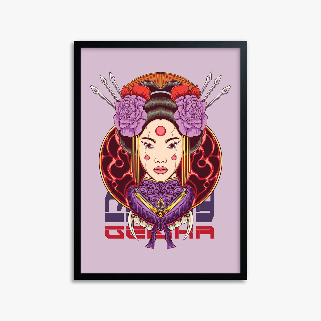 Crimson Blossom Empress, 50x70cm Framed Poster With Black Frame