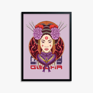 Crimson Blossom Empress, 50x70cm Framed Poster With Black Frame