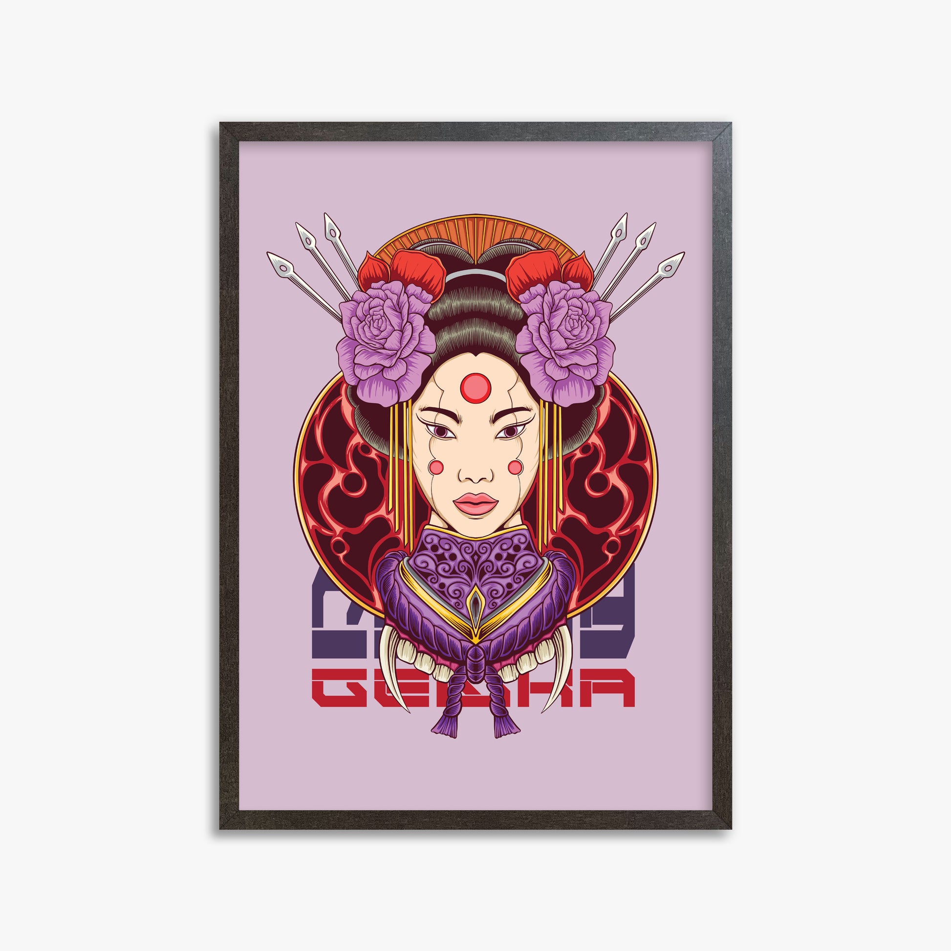 Crimson Blossom Empress, 50x70cm Framed Poster With Espresso Frame
