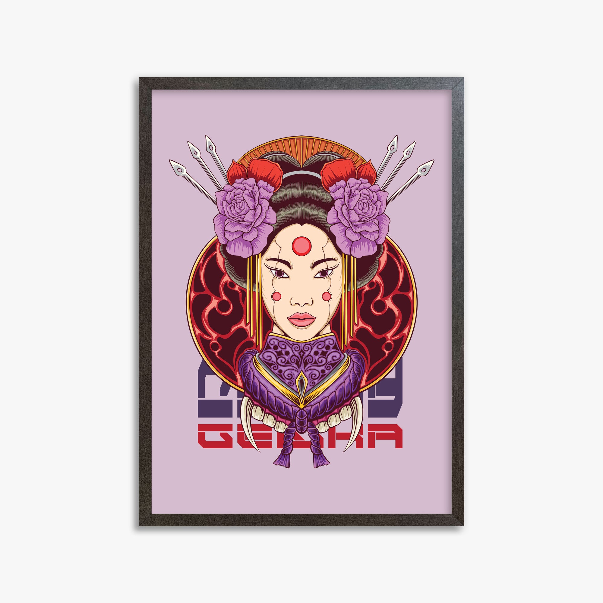 Crimson Blossom Empress, 50x70cm Framed Poster With Espresso Frame
