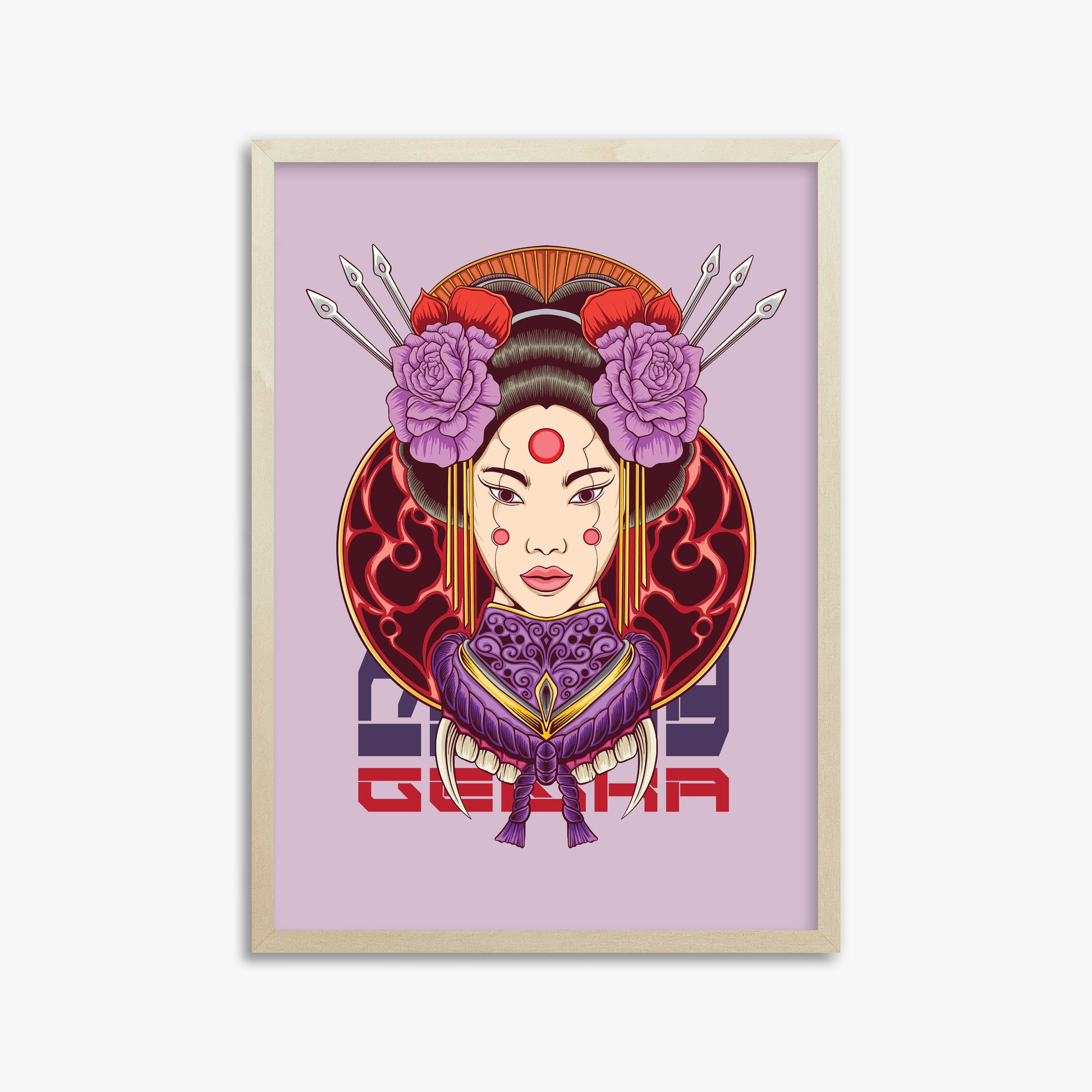 Crimson Blossom Empress, 50x70cm Framed Poster With Lime Wood Frame