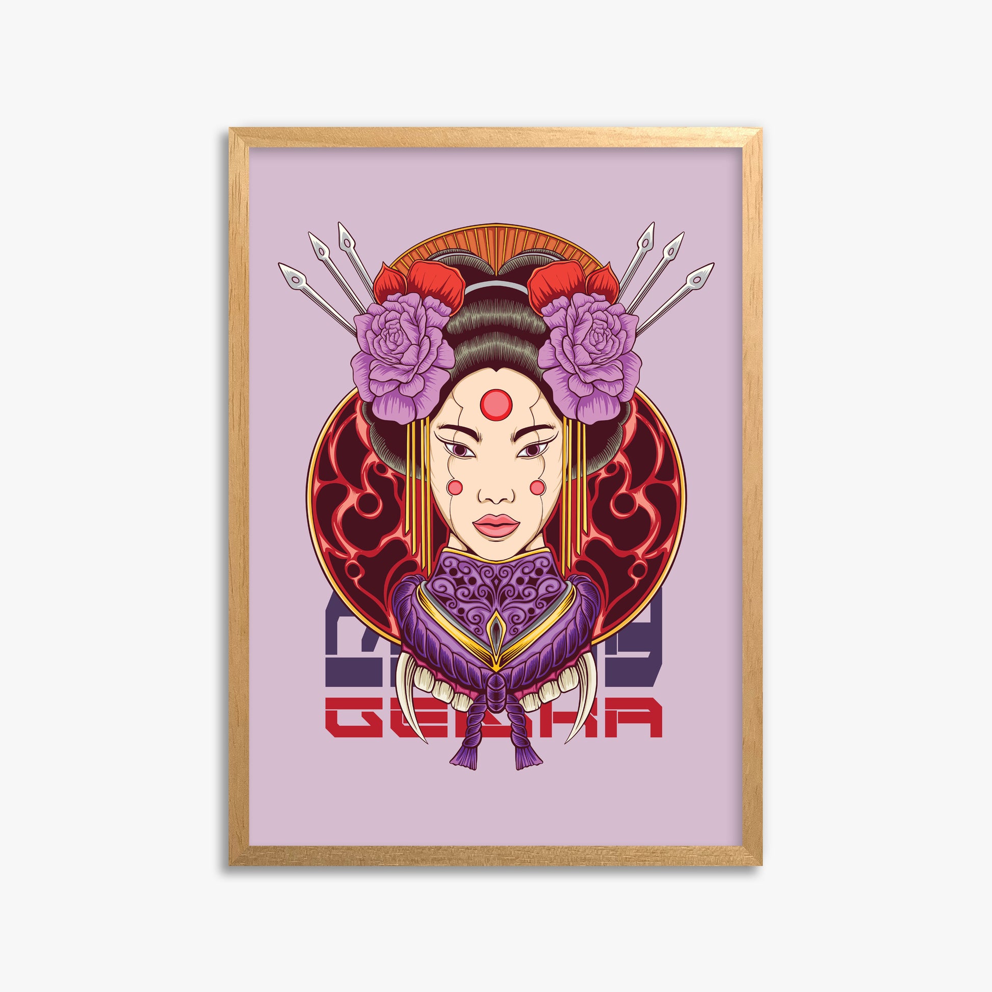 Crimson Blossom Empress, 50x70cm Framed Poster With Oak Frame