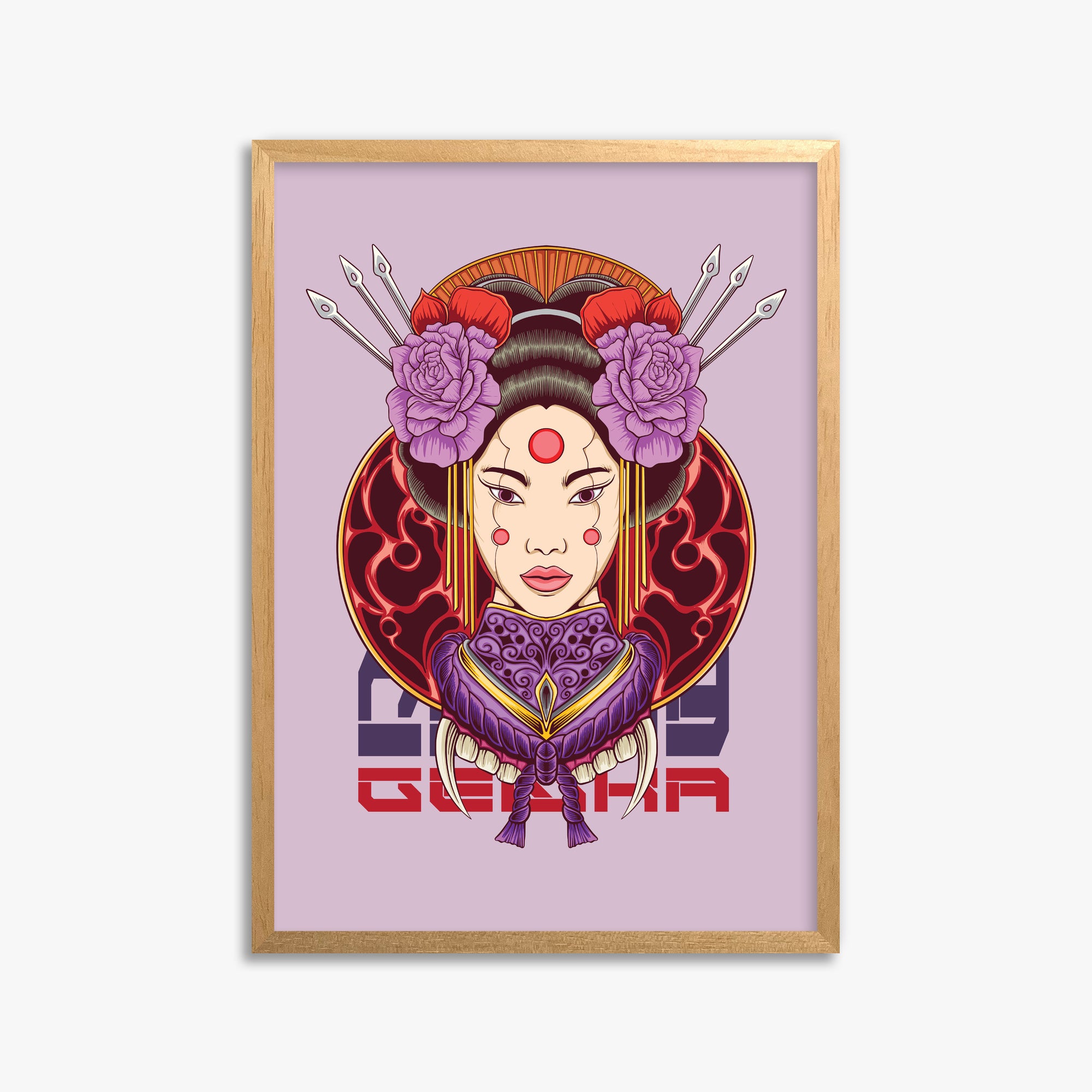 Crimson Blossom Empress, 50x70cm Framed Poster With Oak Frame