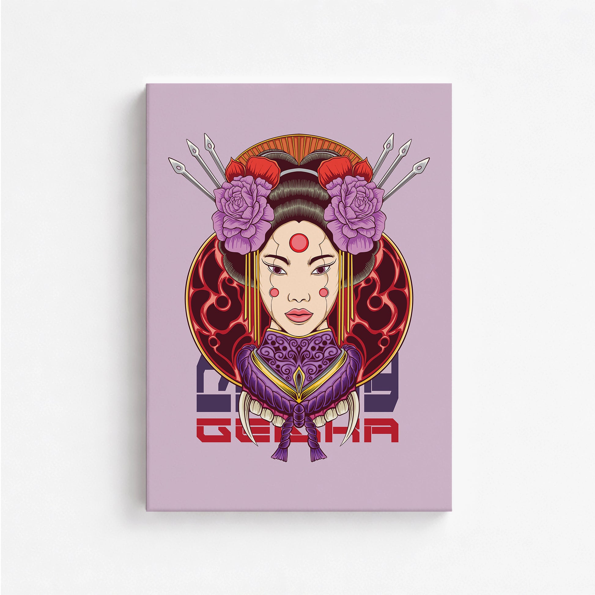 Crimson Blossom Empress, 50x70cm Satin Canvas Poster