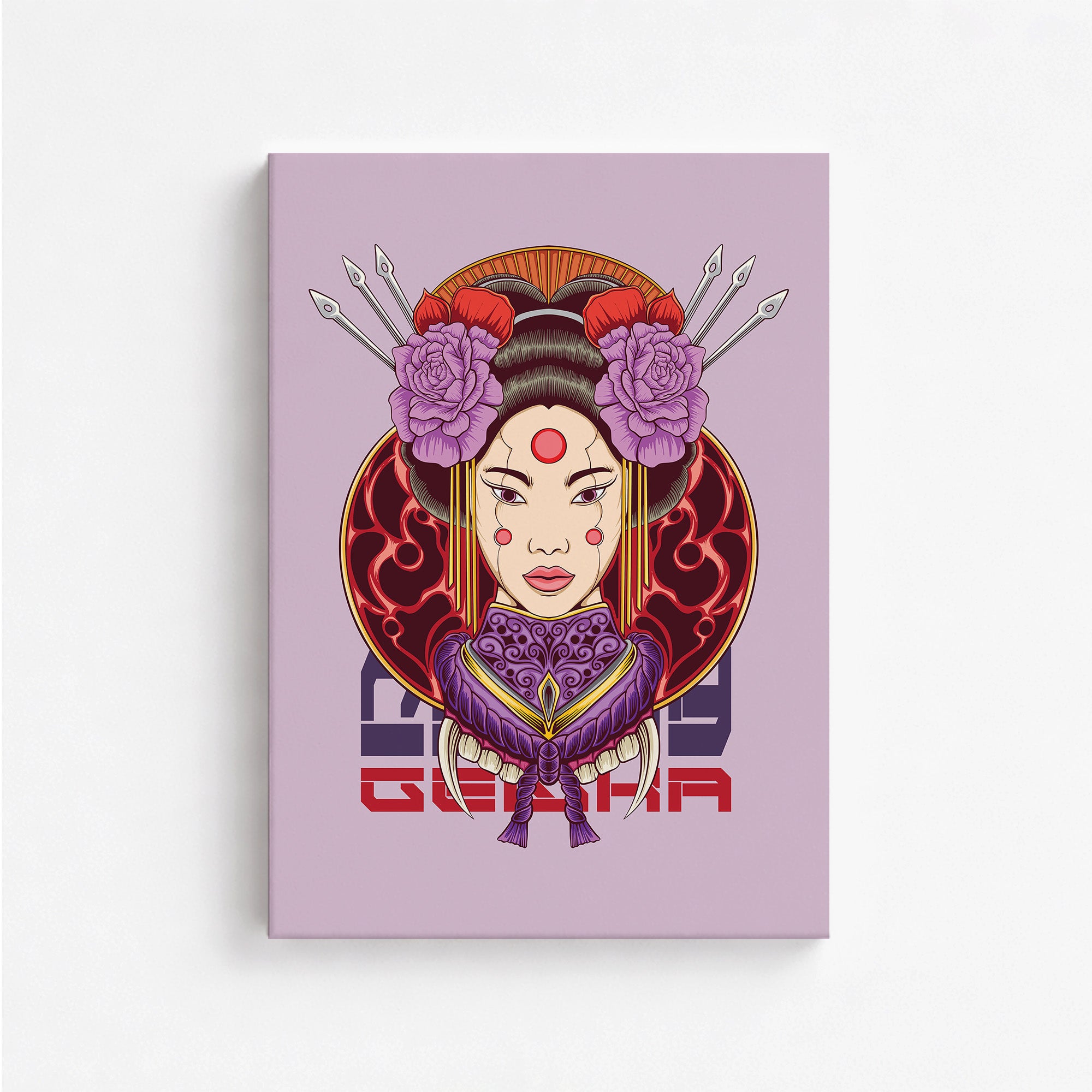 Crimson Blossom Empress, 50x70cm Satin Canvas Poster