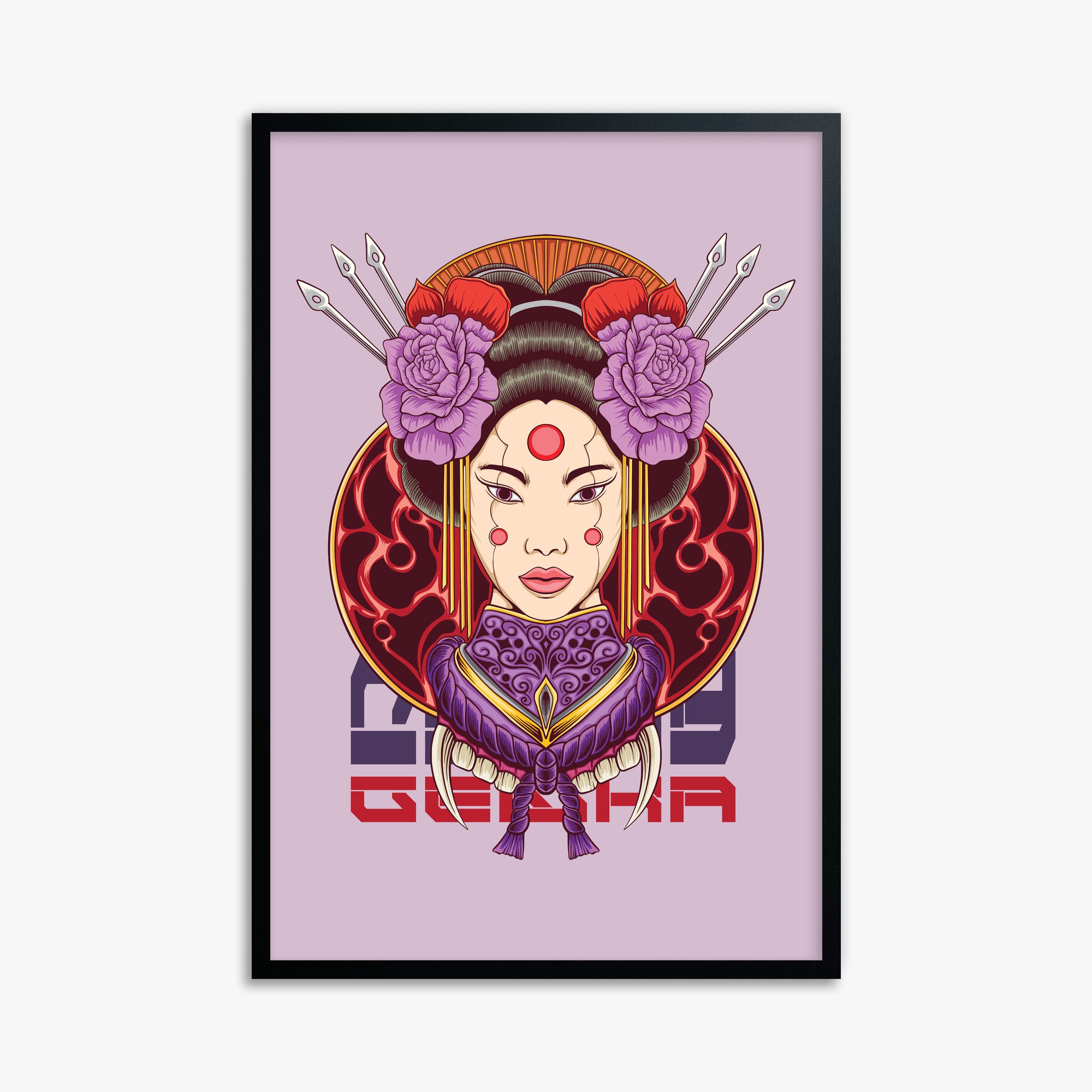 Crimson Blossom Empress, 61x91cm Framed Poster With Black Frame