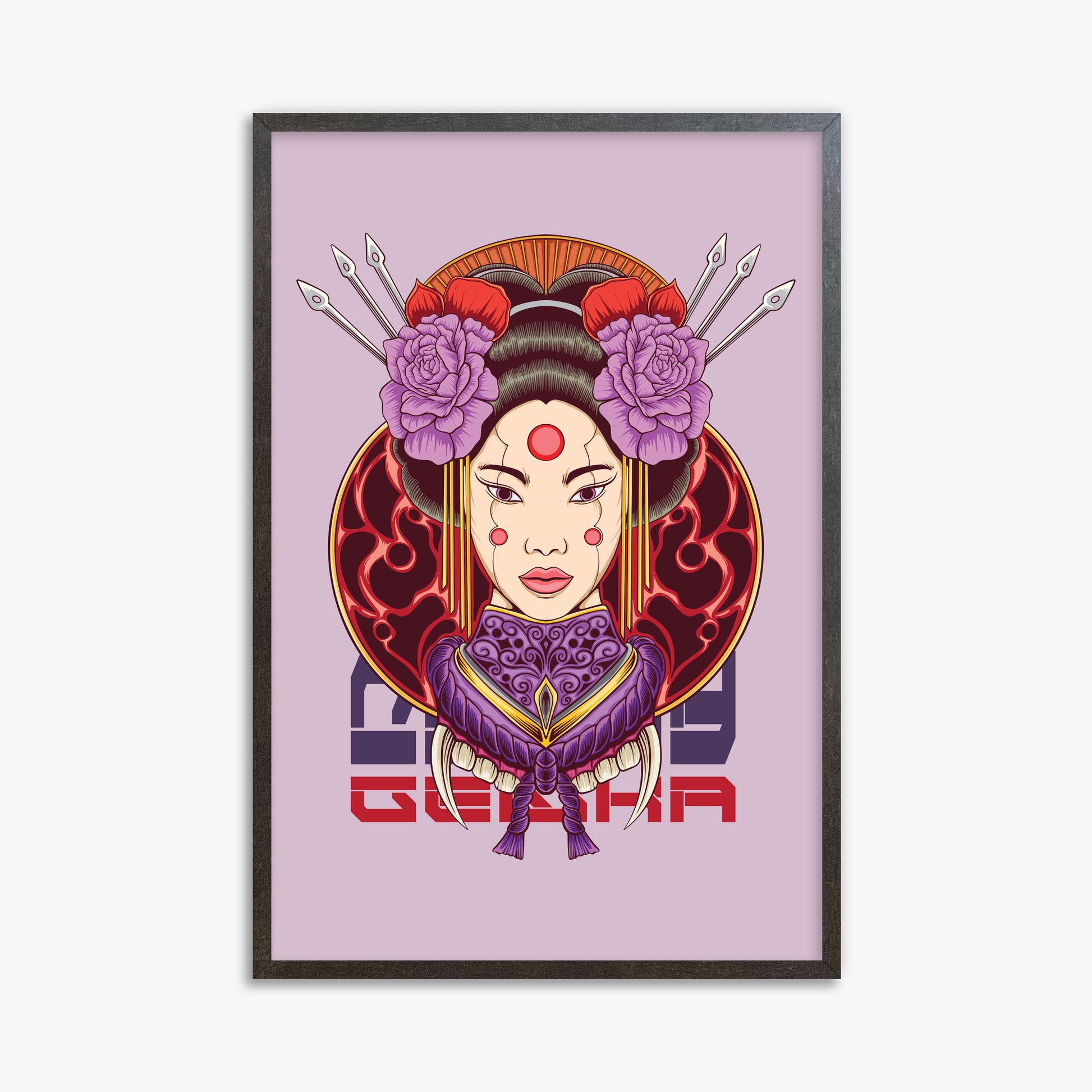 Crimson Blossom Empress, 61x91cm Framed Poster With Espresso Frame