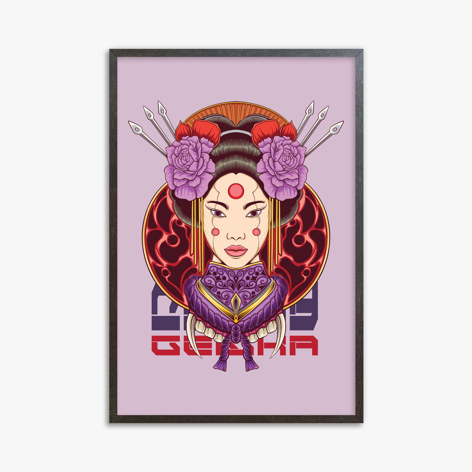 Crimson Blossom Empress, 61x91cm Framed Poster With Espresso Frame