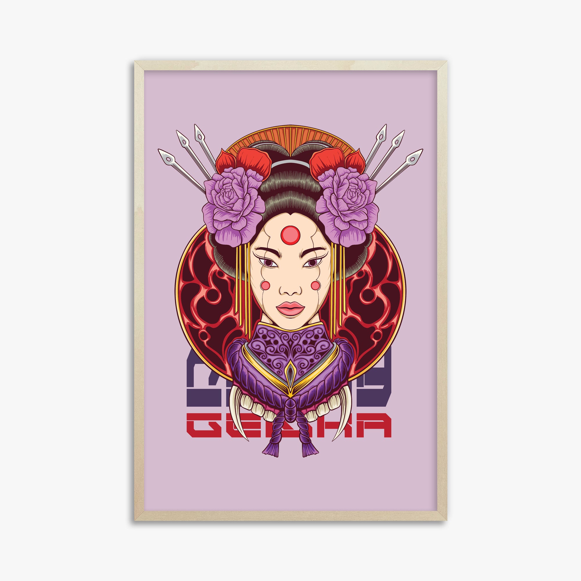 Crimson Blossom Empress, 61x91cm Framed Poster With Lime Wood Frame