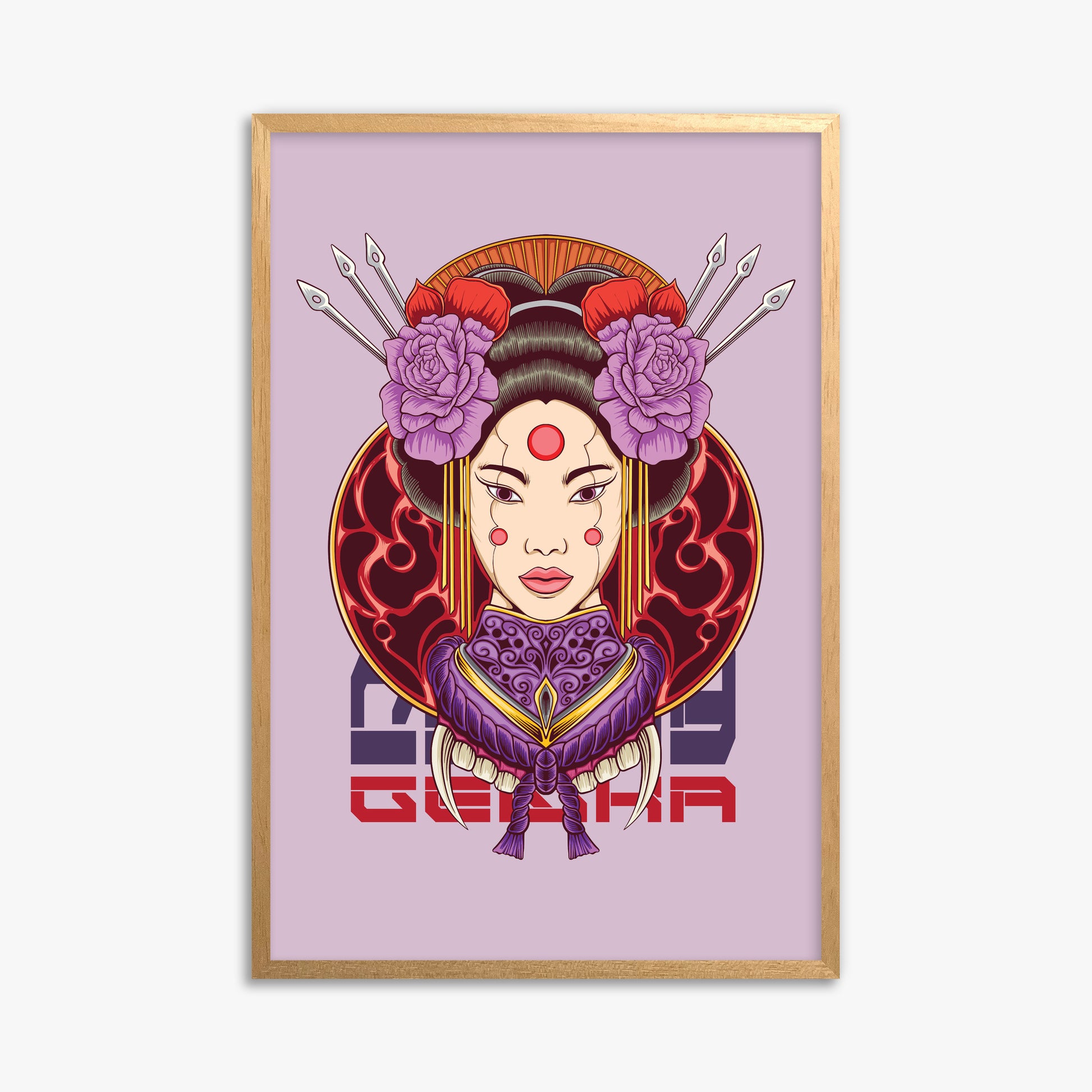 Crimson Blossom Empress, 61x91cm Framed Poster With Oak Frame