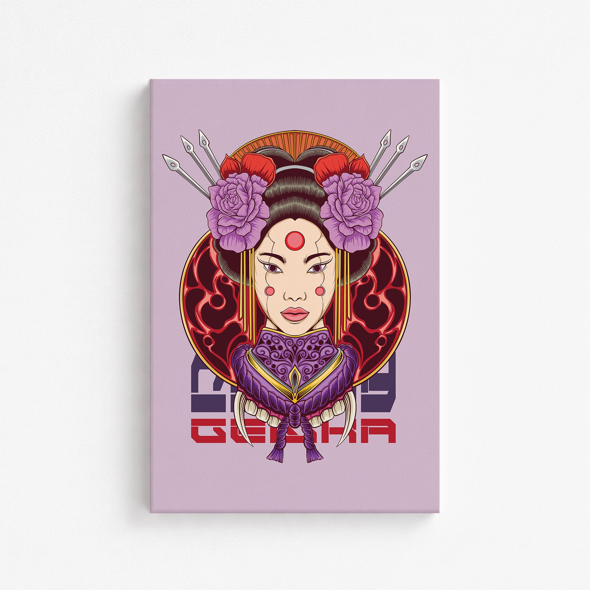 Crimson Blossom Empress, 61x91cm Satin Canvas Poster