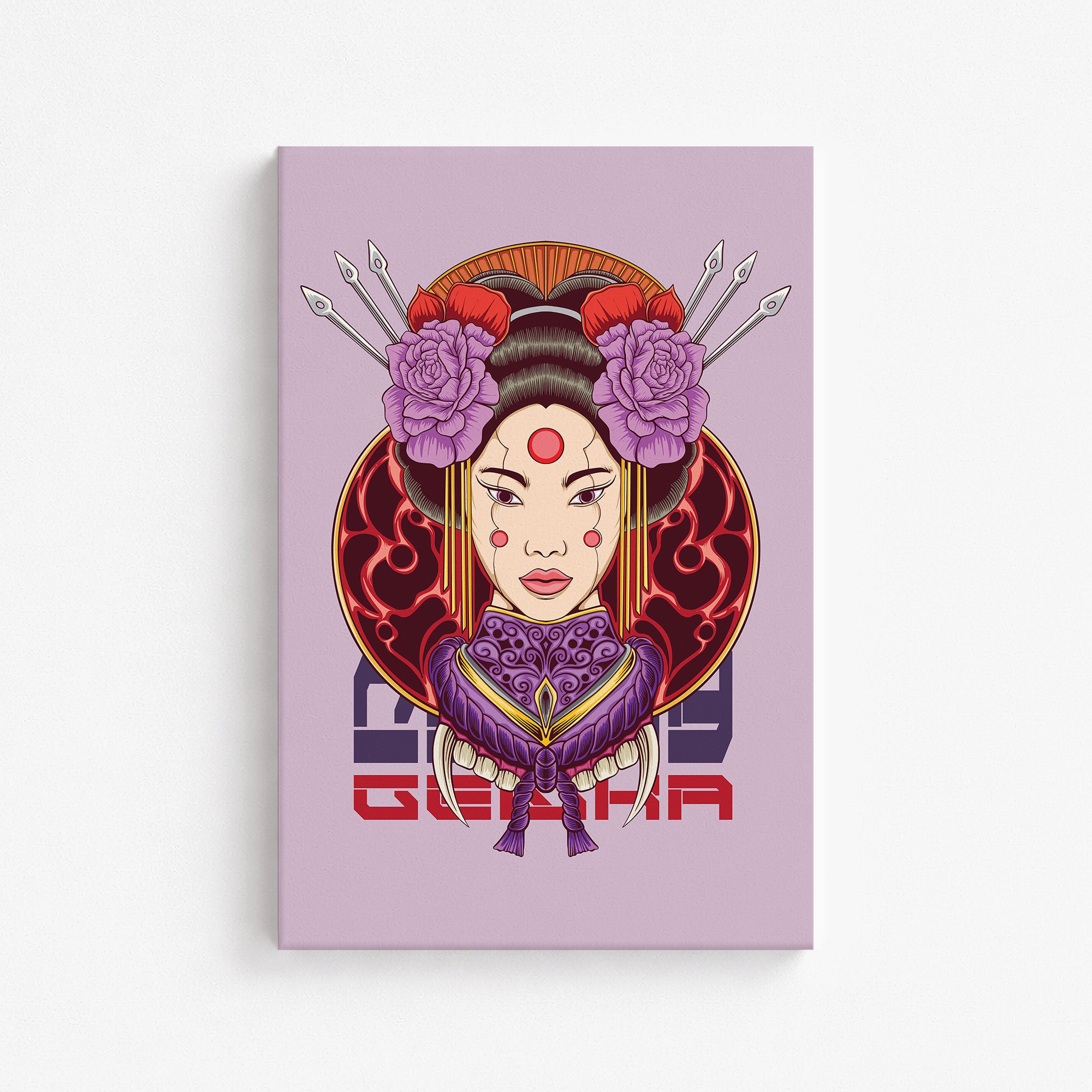 Crimson Blossom Empress, 61x91cm Satin Canvas Poster