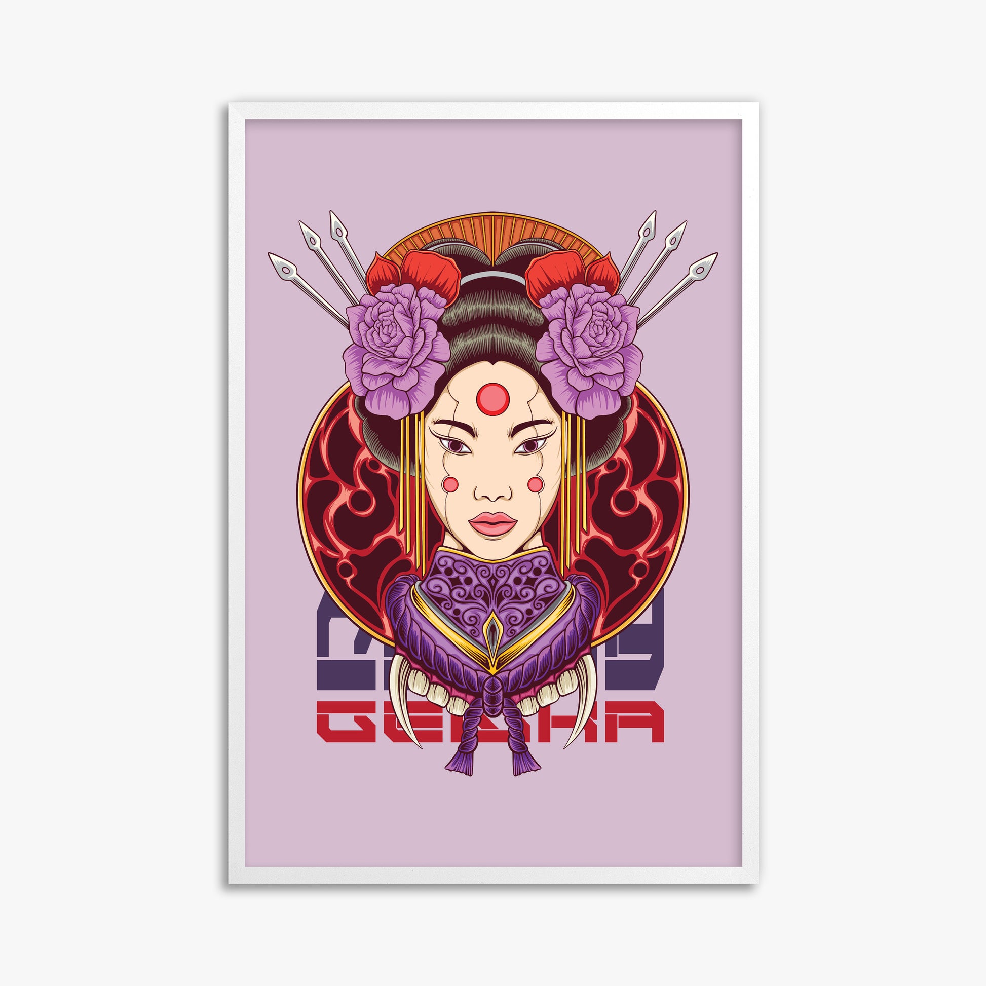 Crimson Blossom Empress, 61x91cm Framed Poster With White Frame