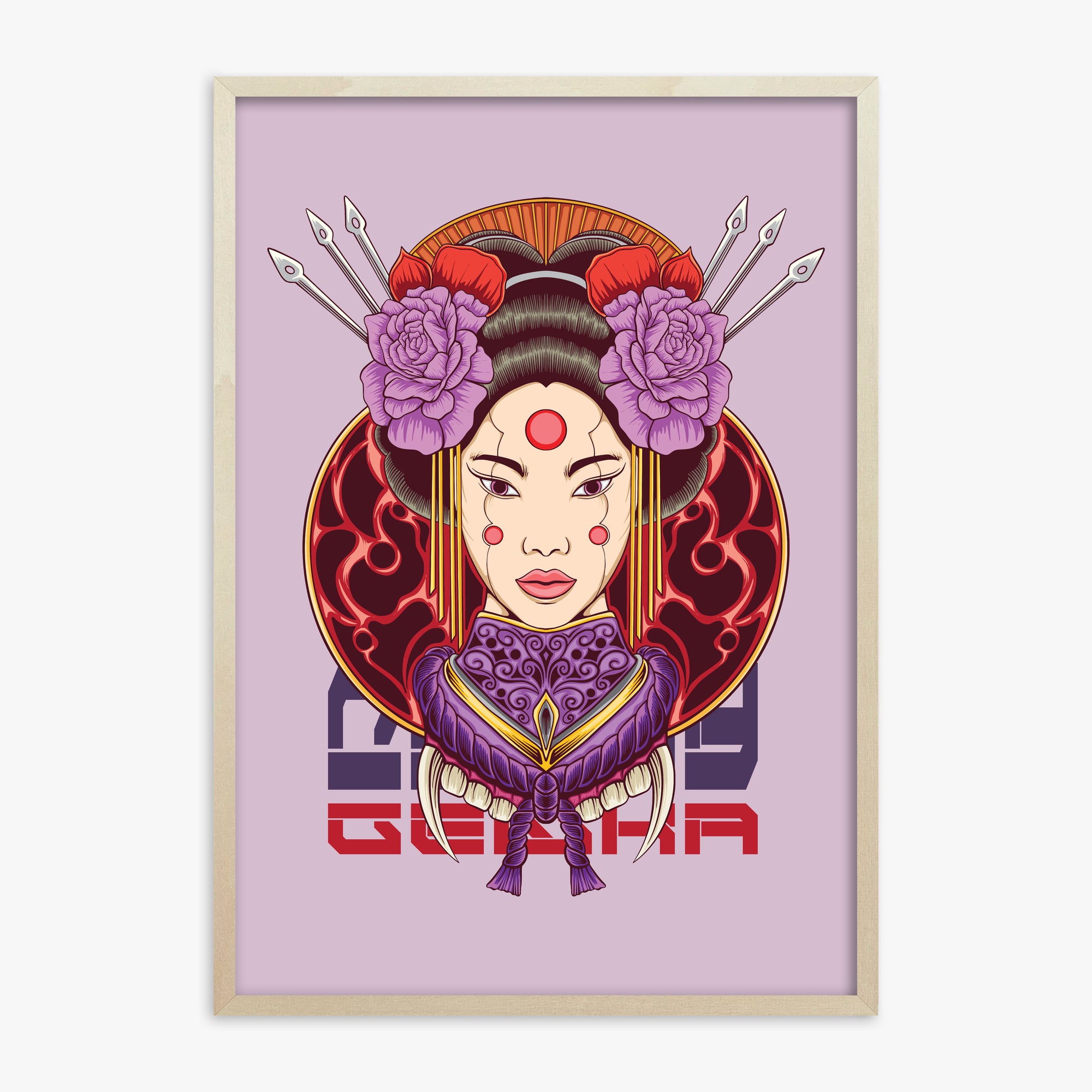 Crimson Blossom Empress, 70x100cm Framed Poster With Lime Wood Frame