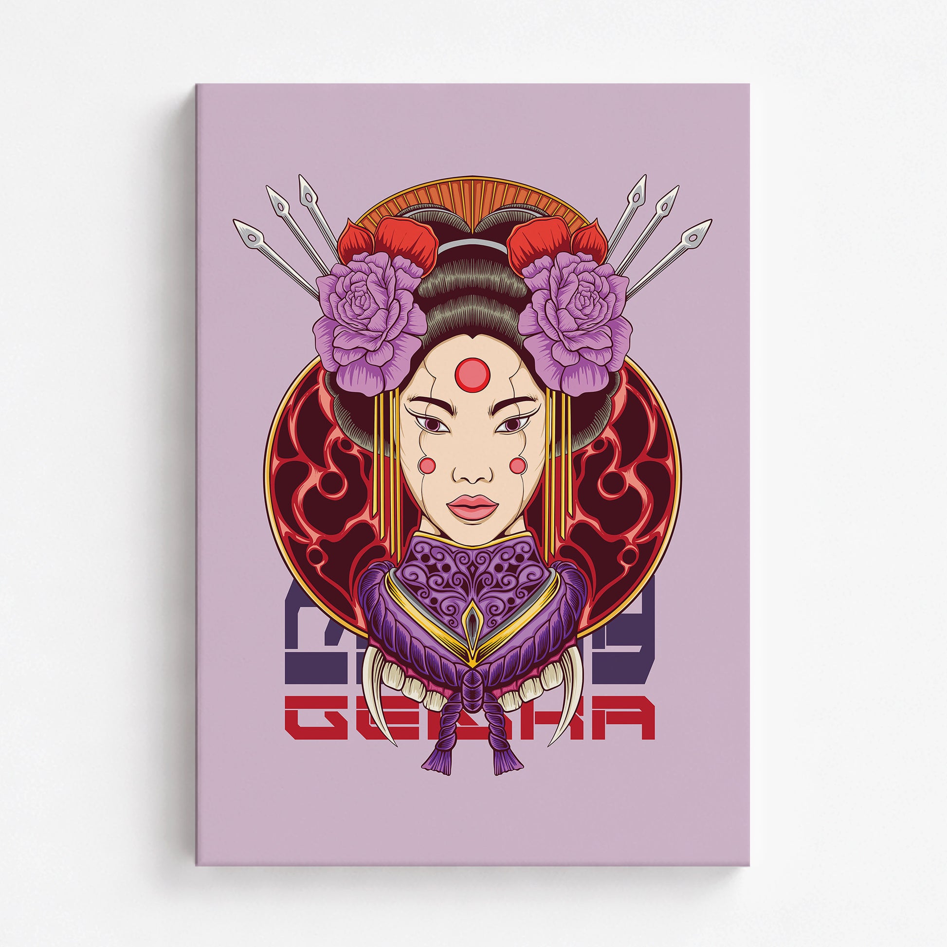 Crimson Blossom Empress, 70x100cm Satin Canvas Poster