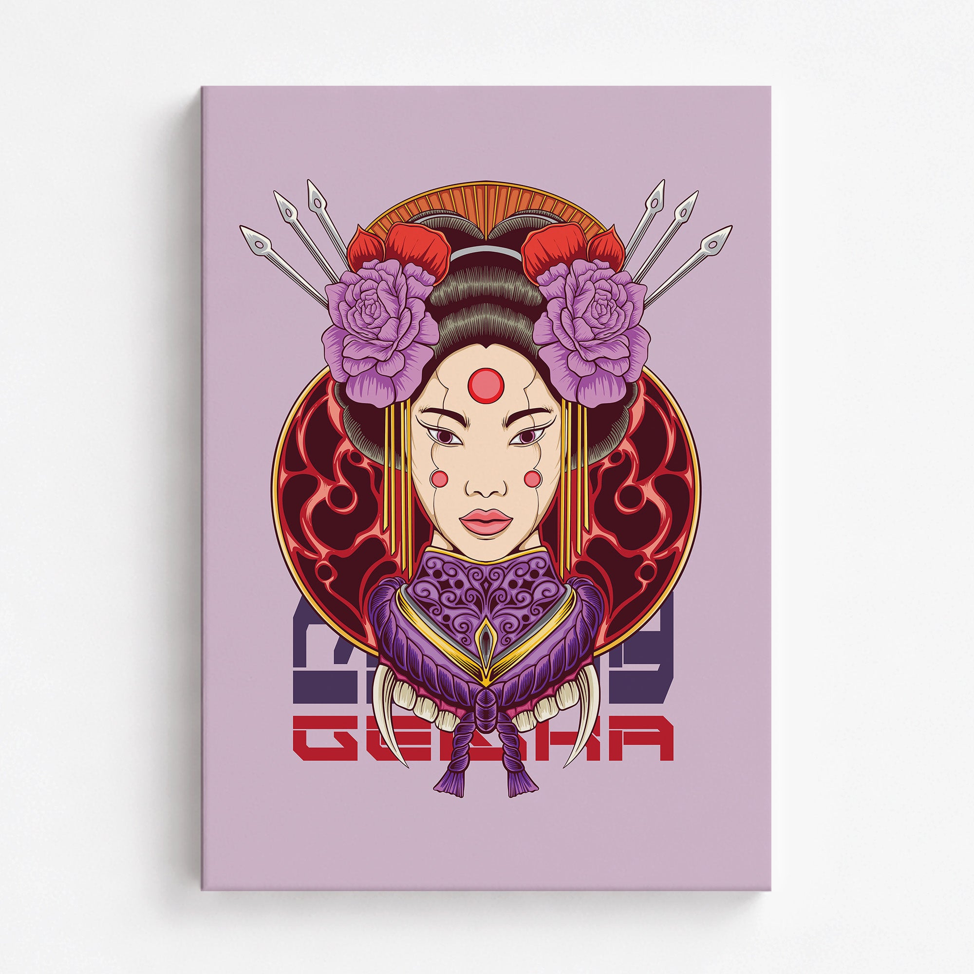 Crimson Blossom Empress, 70x100cm Satin Canvas Poster