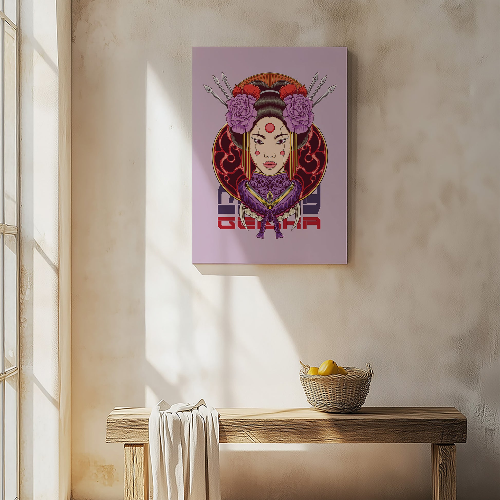 Design Concept No. 54 for Crimson Blossom Empress Modern Satin Canvas Poster Art