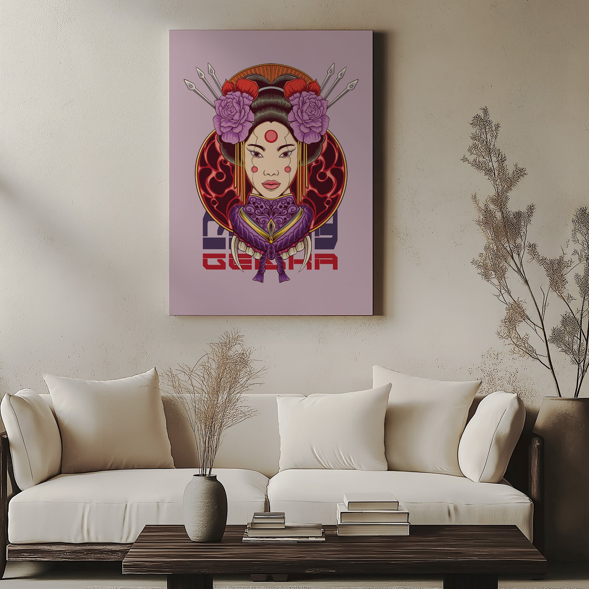 Design Concept No. 57 for Crimson Blossom Empress Modern Satin Canvas Poster Art