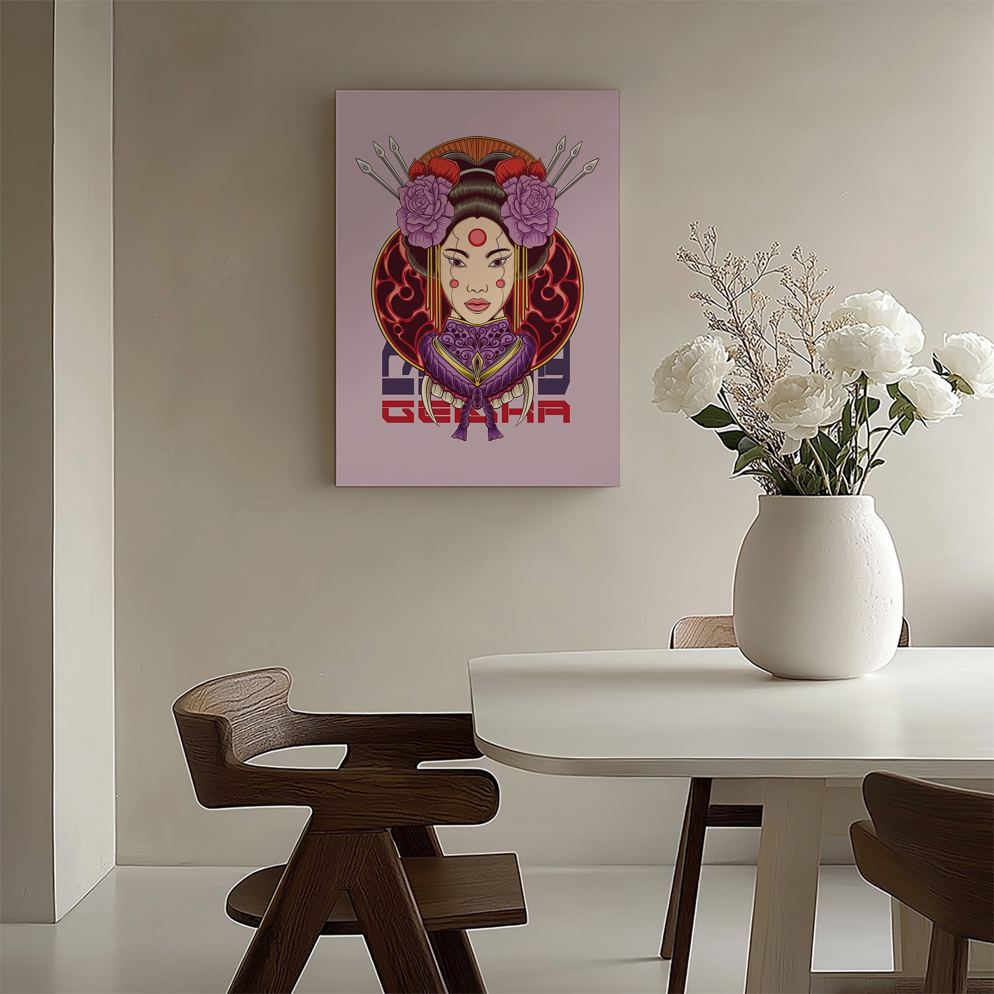 Design Concept No. 58 for Crimson Blossom Empress Modern Satin Canvas Poster Art