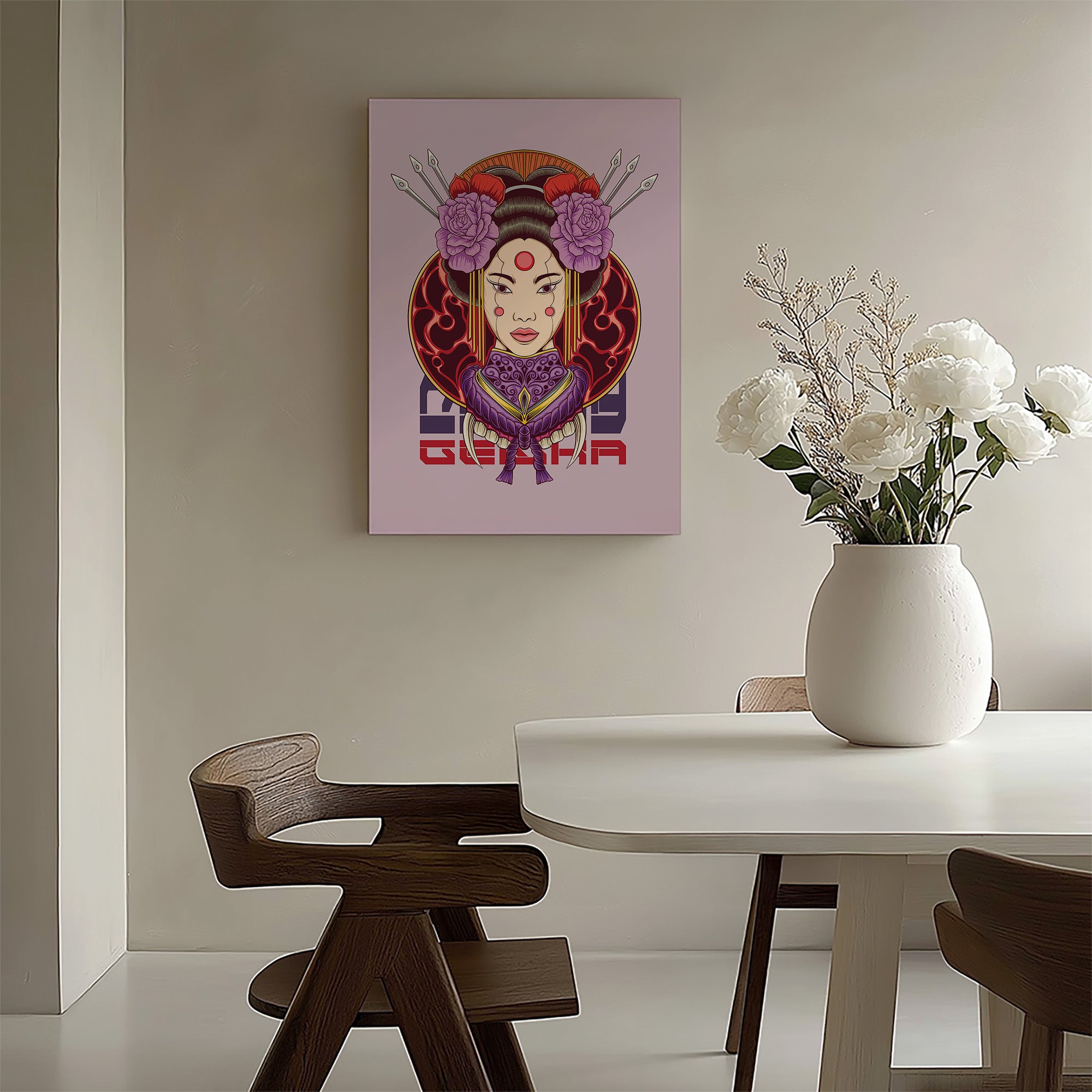 Design Concept No. 58 for Crimson Blossom Empress Modern Satin Canvas Poster Art