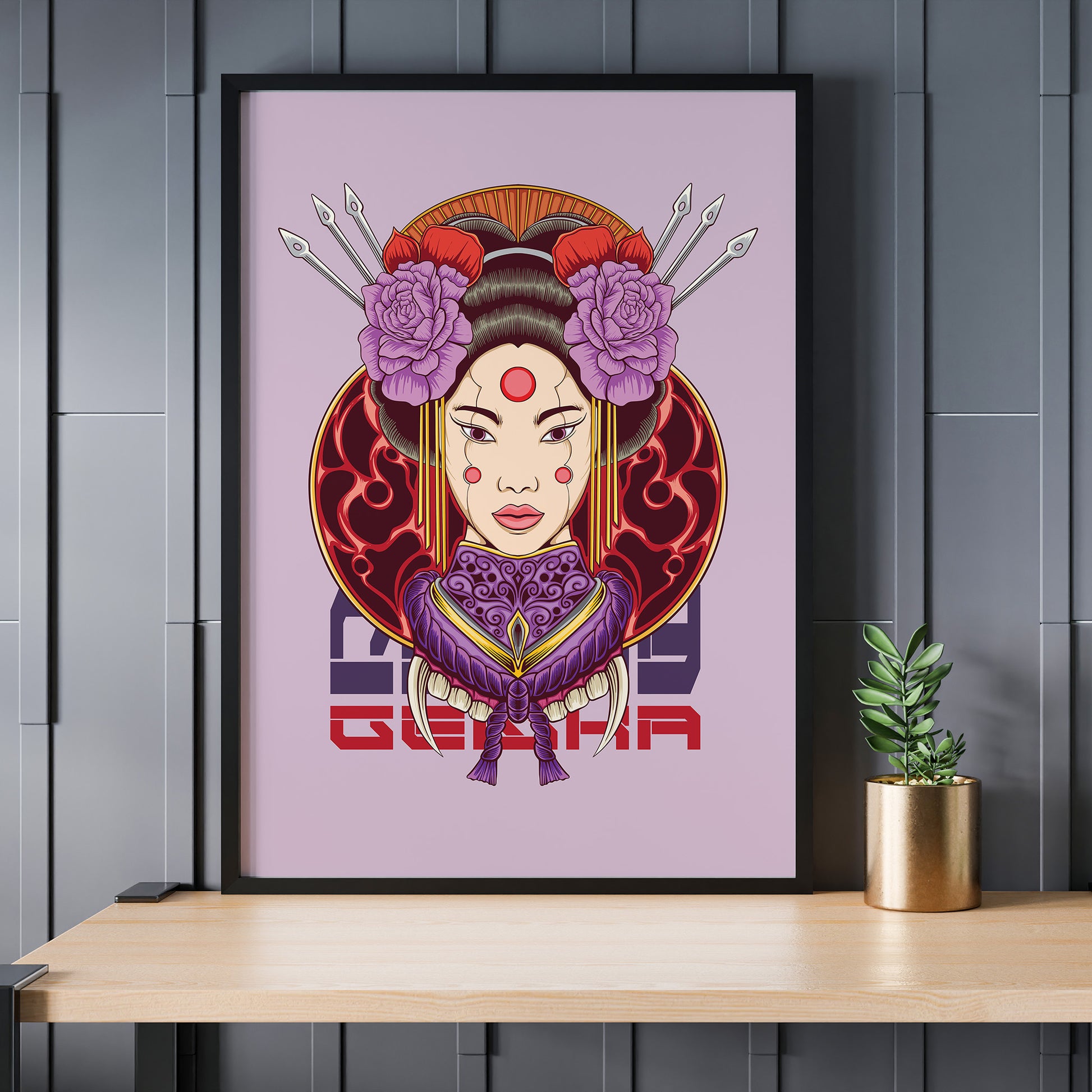 Design Concept No. 24 for Crimson Blossom Empress Modern Poster Art