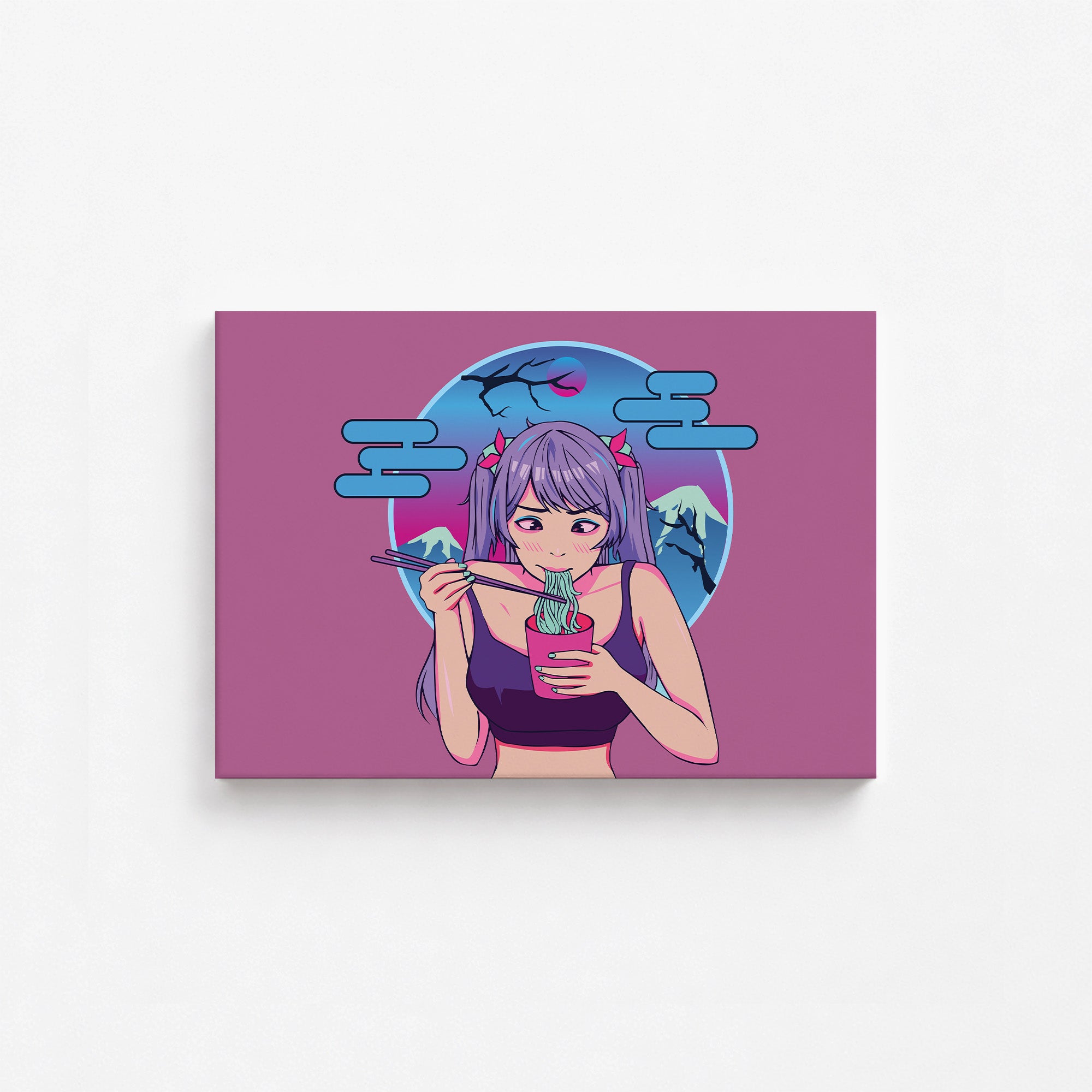 Midnight Ramen Dreams, 30x21cm Satin Canvas Poster