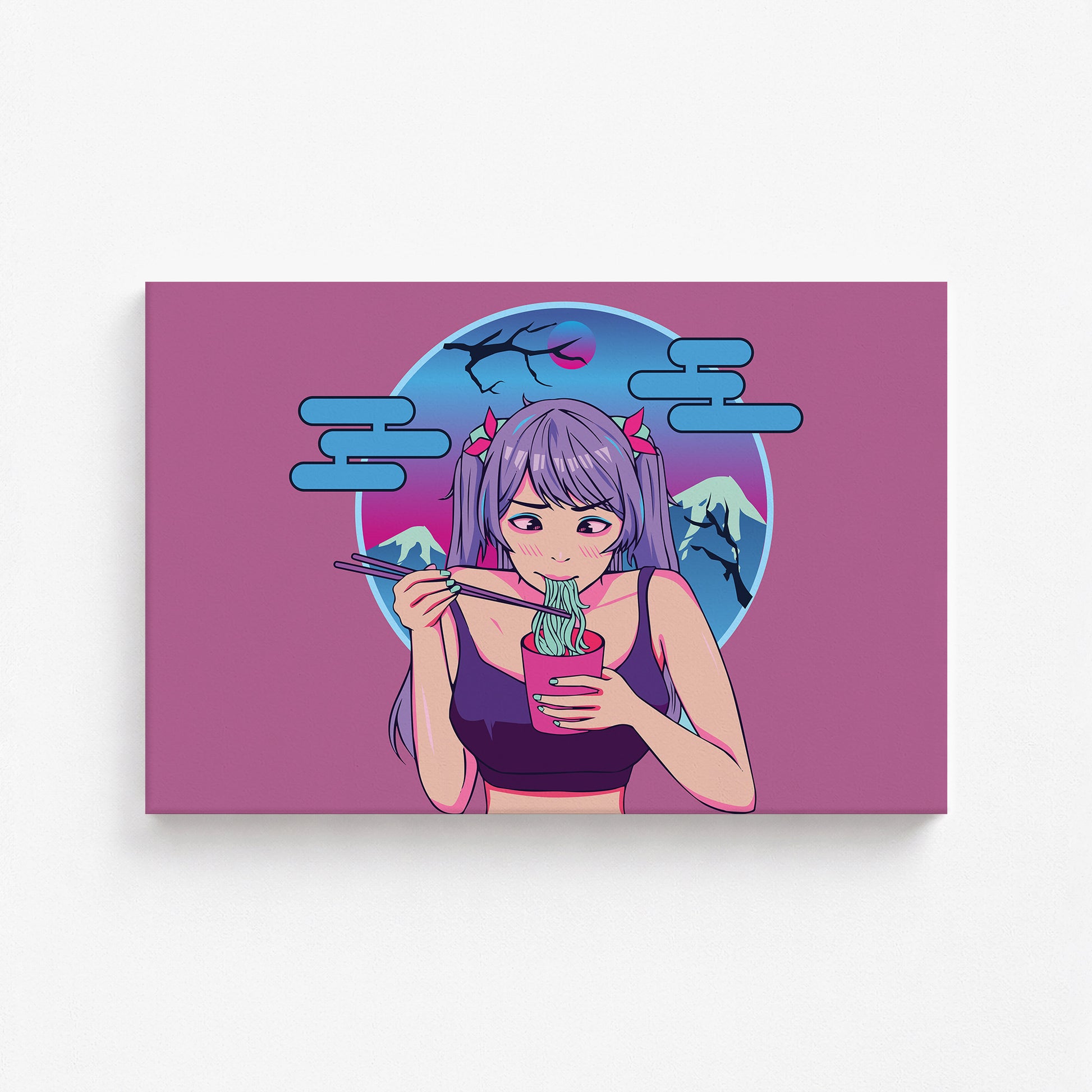 Midnight Ramen Dreams, 90x60cm Satin Canvas Poster