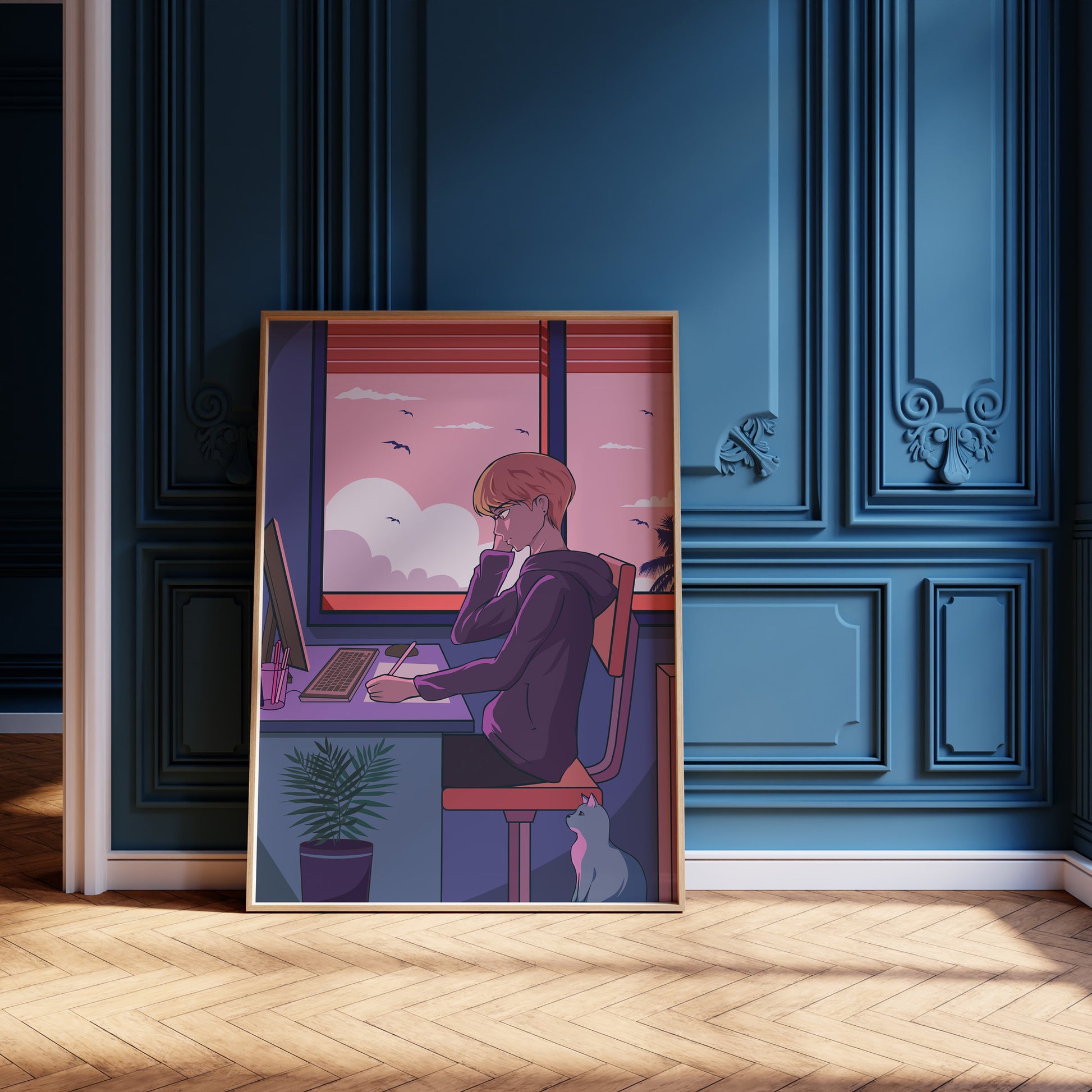 Design Concept No. 12 for Sunset Study Session Modern Poster Art
