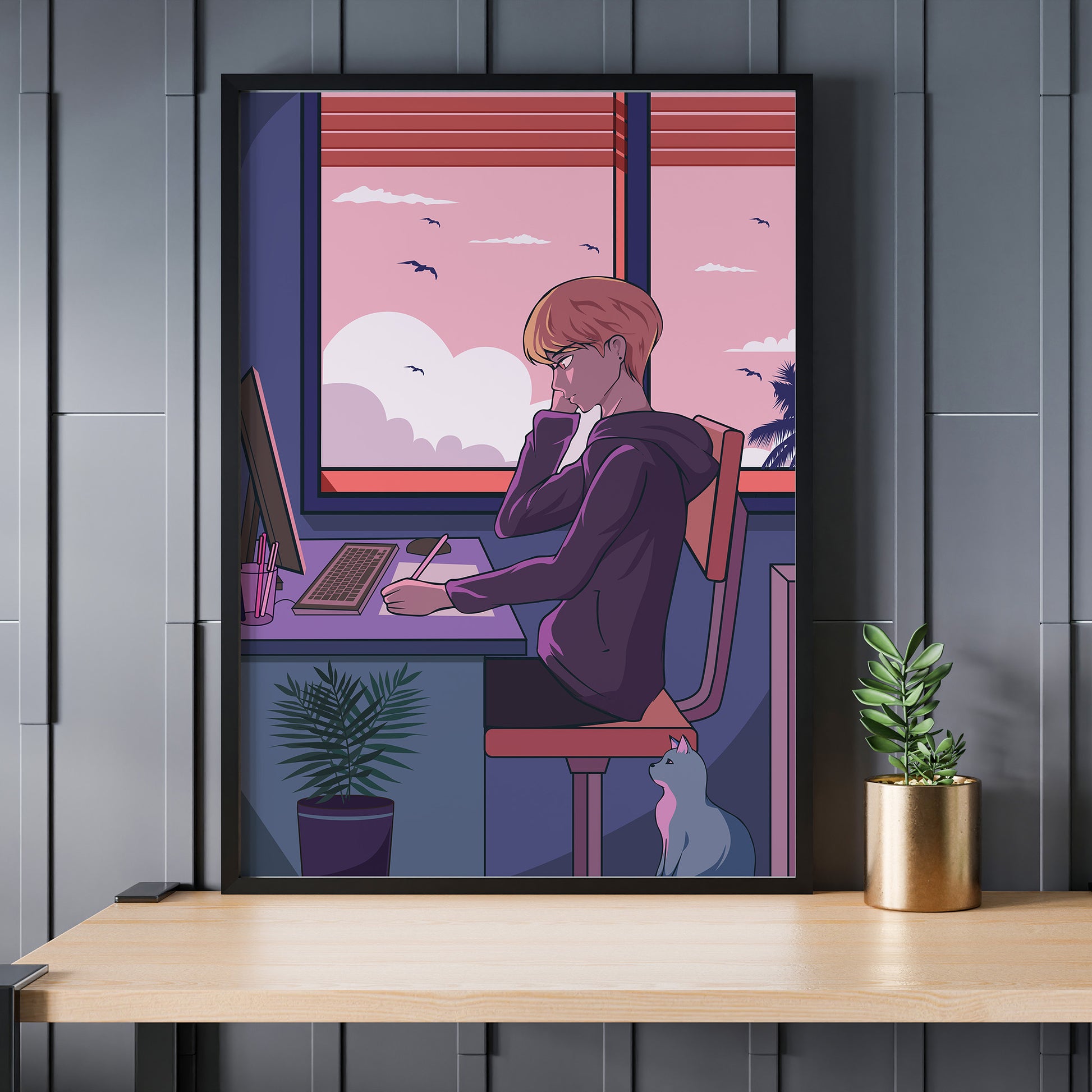 Design Concept No. 24 for Sunset Study Session Modern Poster Art