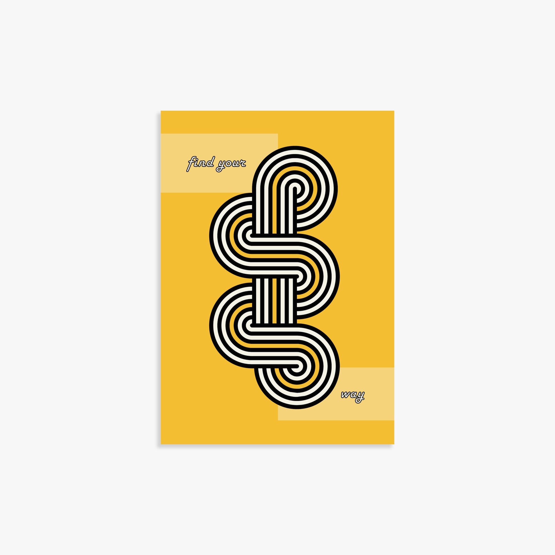 Yellow Labyrinth Journey, 21x30cm Poster Unframed