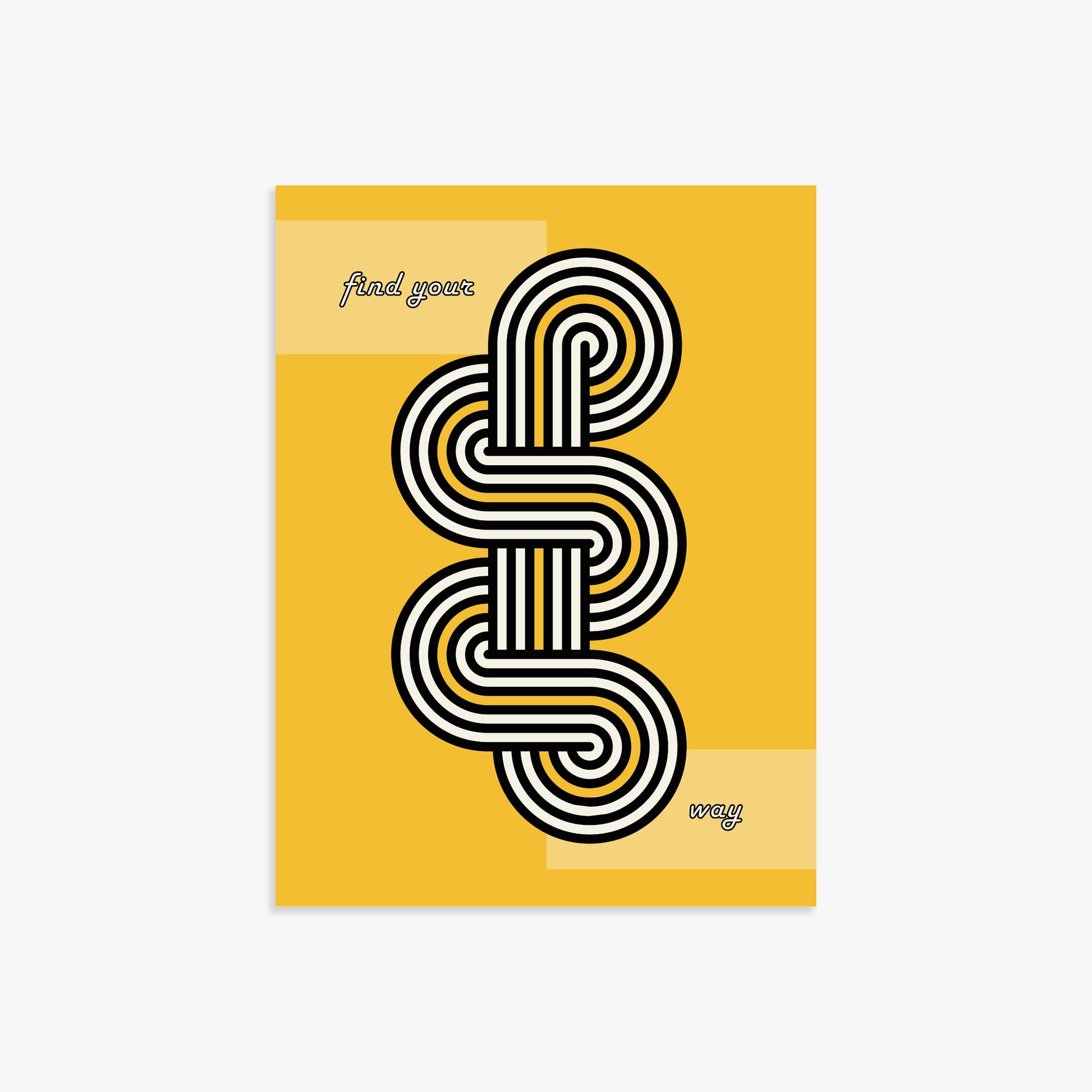 Yellow Labyrinth Journey, 30x40cm Poster Unframed